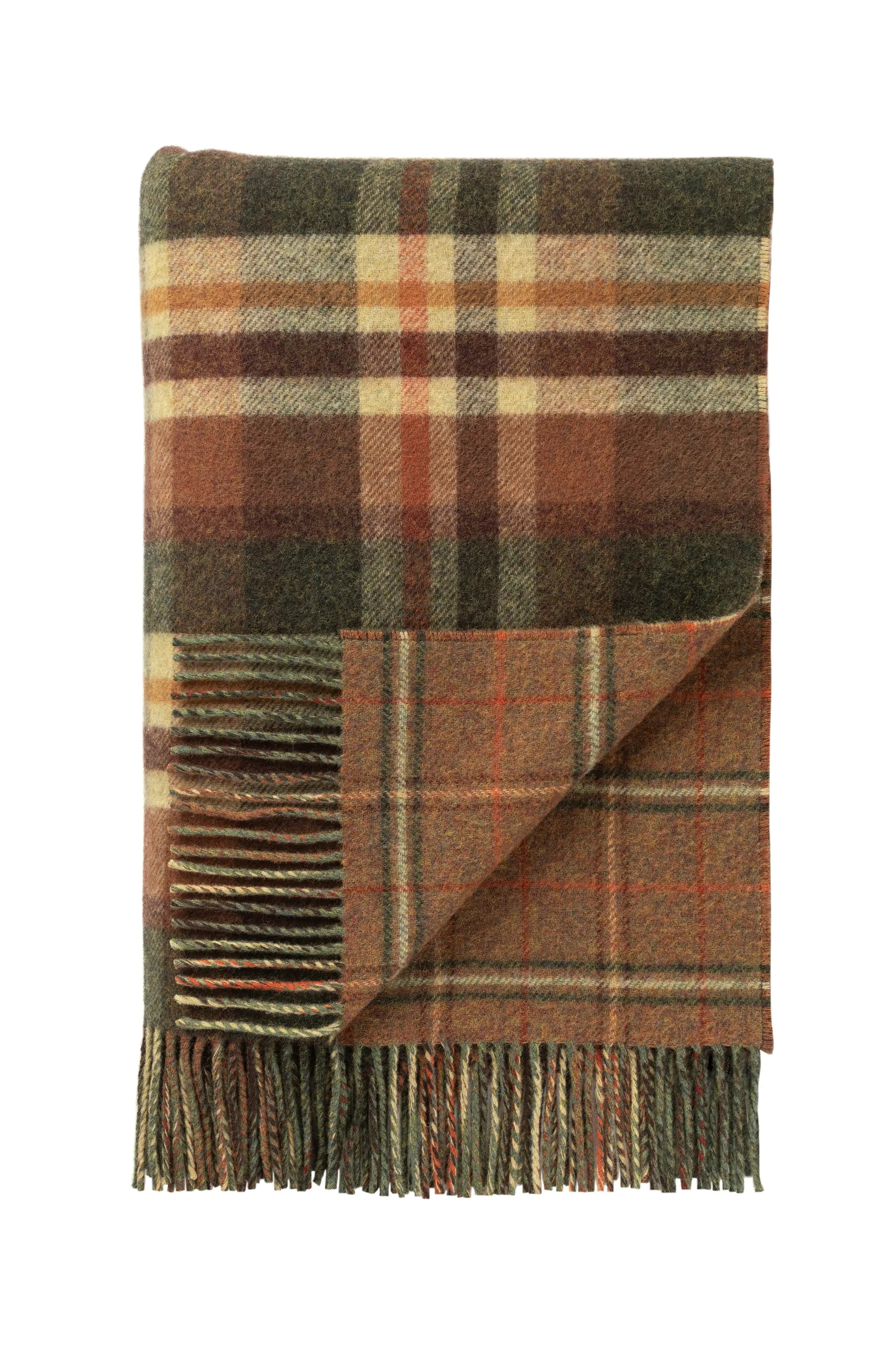 Johnstons of Elgin - Double Face Lambswool Throw in Block & Windowpane Check