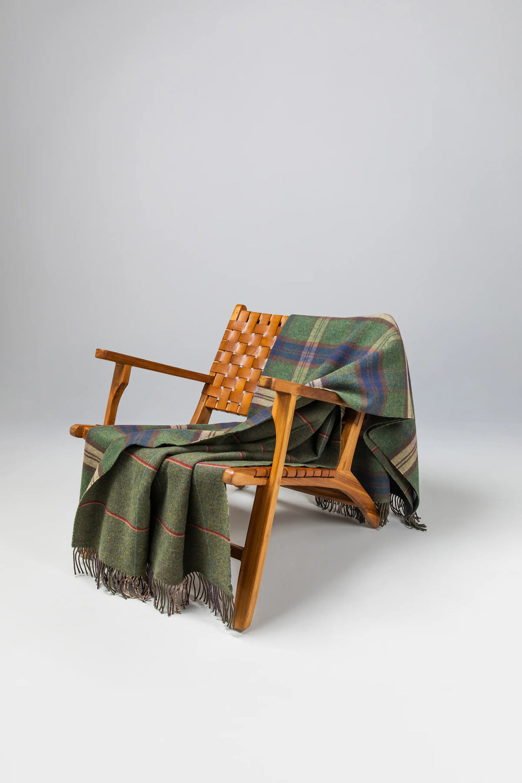 Johnstons of Elgin - Double Face Lambswool Throw in Check & Windowpane