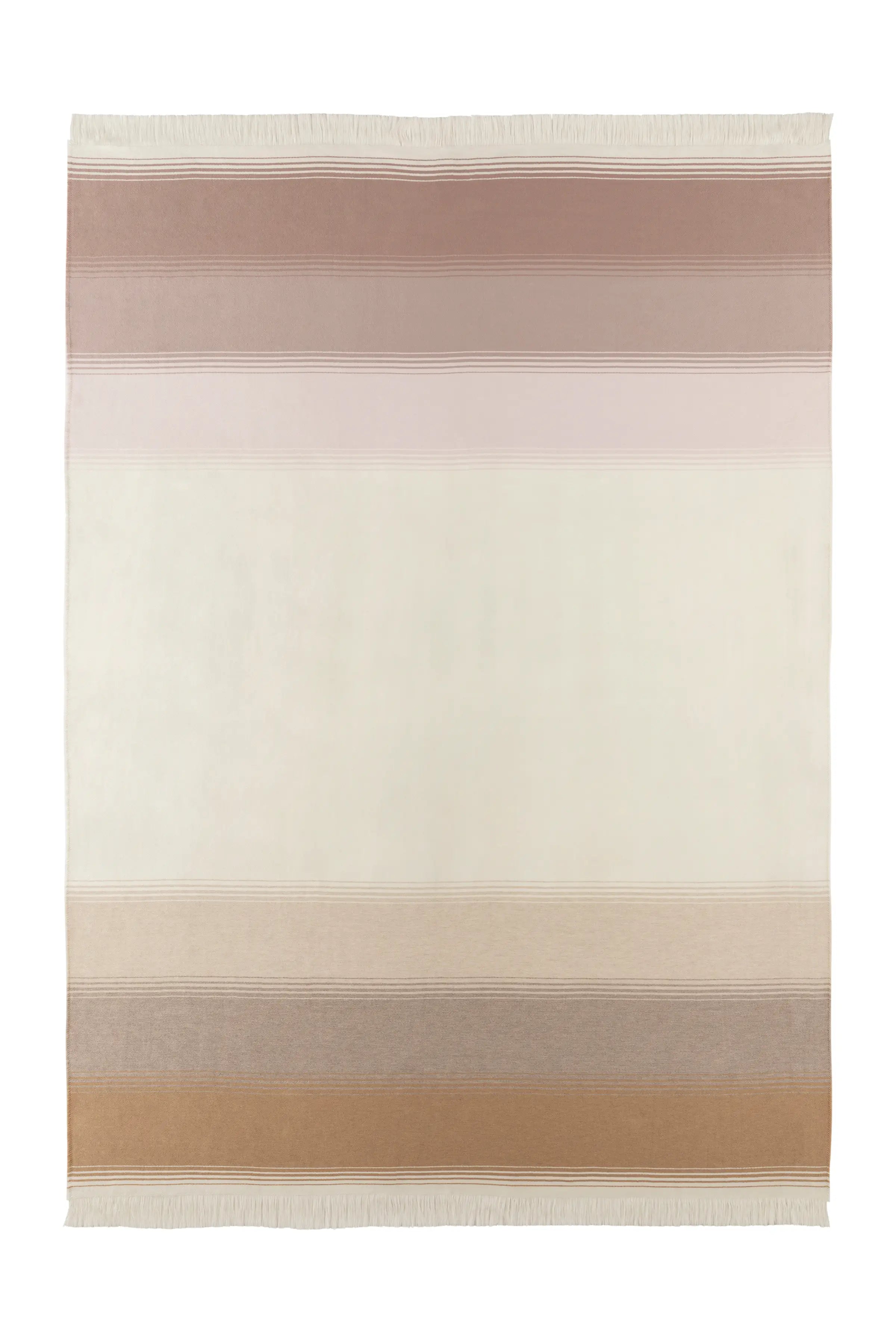 Johnstons of Elgin - Diffused Stripe Merino Wool Pink Throw