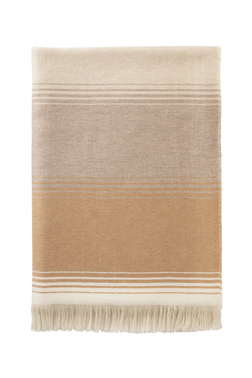 Johnstons of Elgin - Diffused Stripe Merino Wool Pink Throw