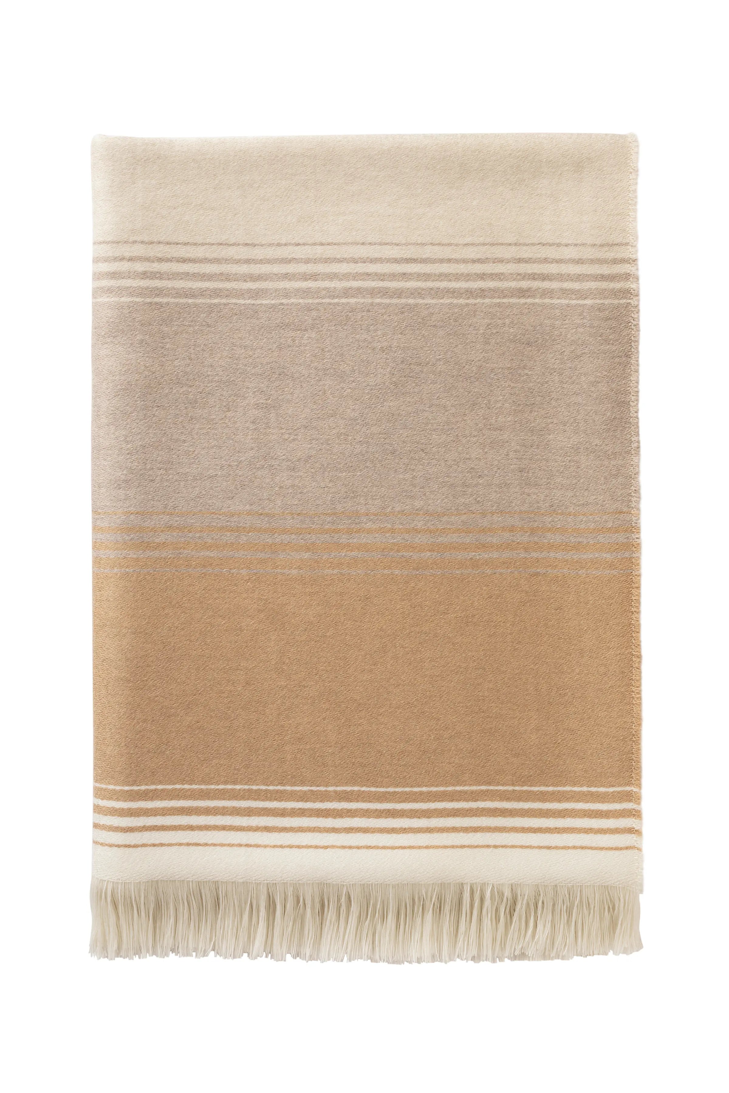 Johnstons of Elgin - Diffused Stripe Merino Wool Pink Throw