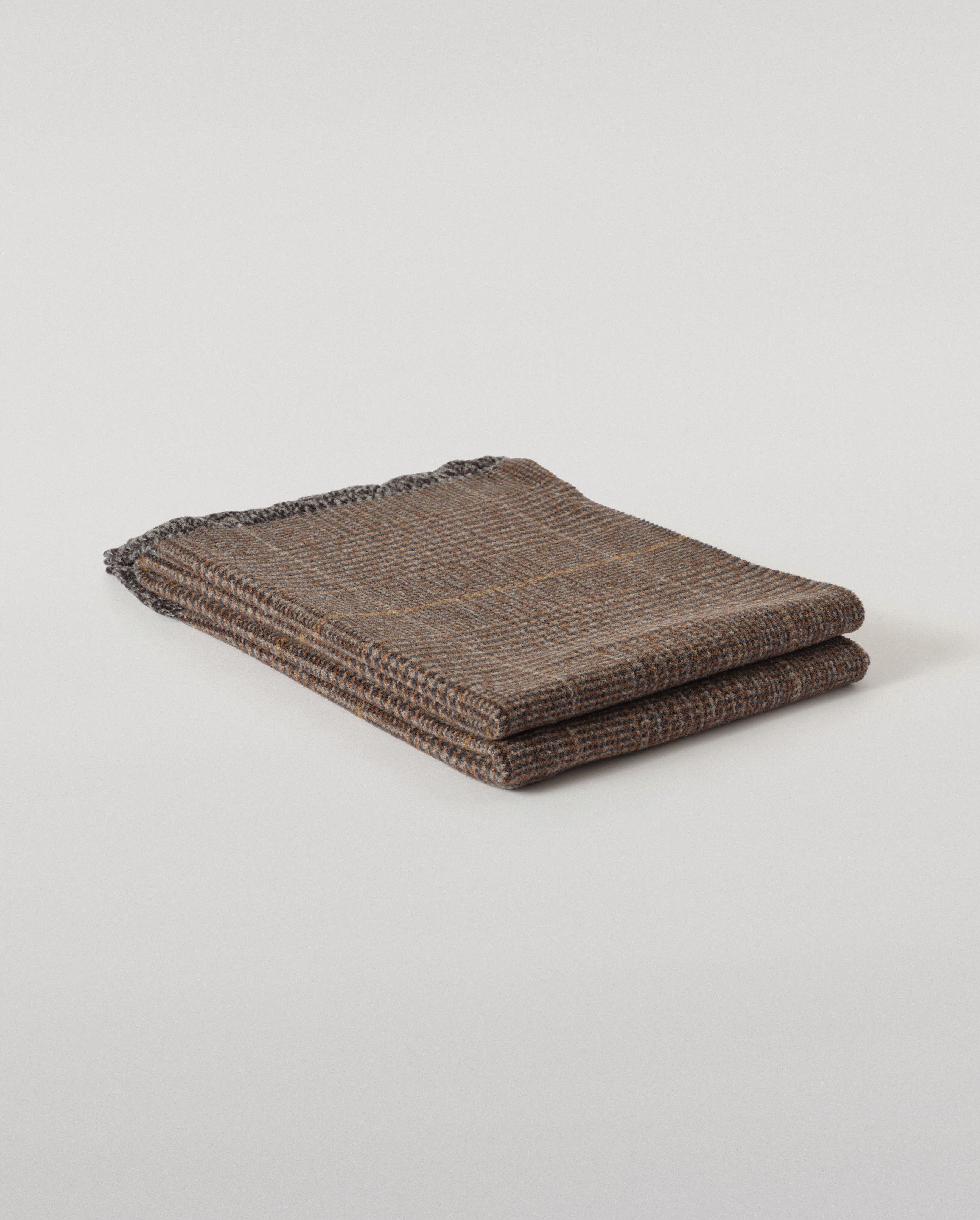 Johnstons of Elgin - Tweed Brown Wool Throw