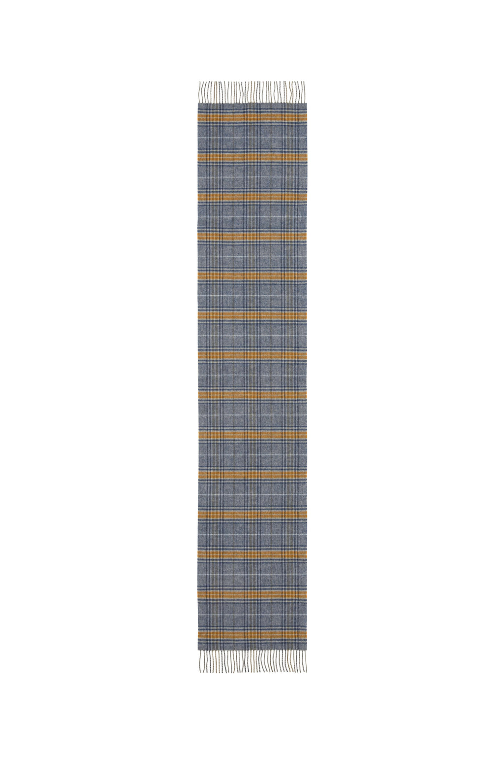 Johnstons of Elgin - Tweed Check Merino Blue Scarf