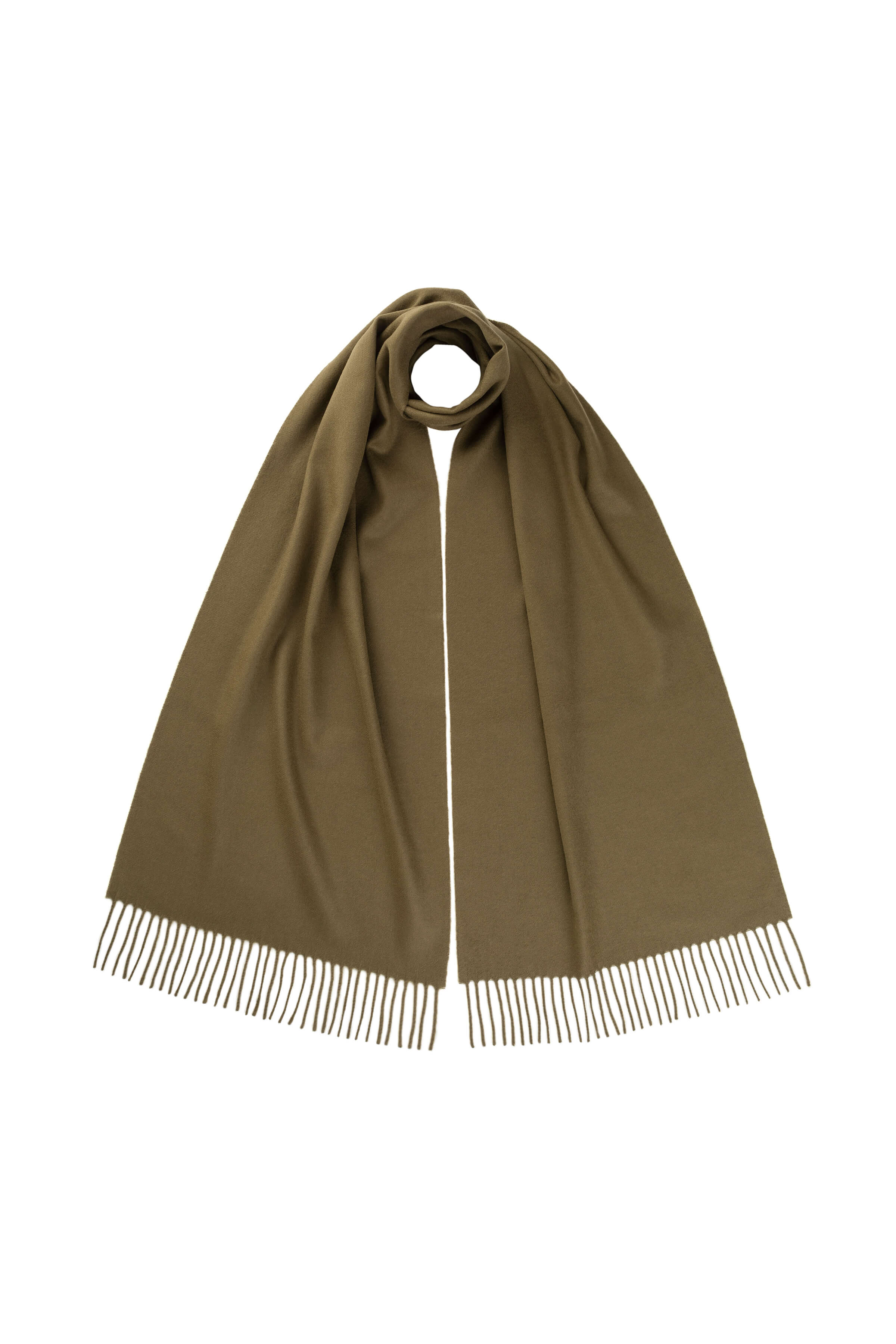 Johnstons of Elgin - Olive Green Merino Wool Scarf