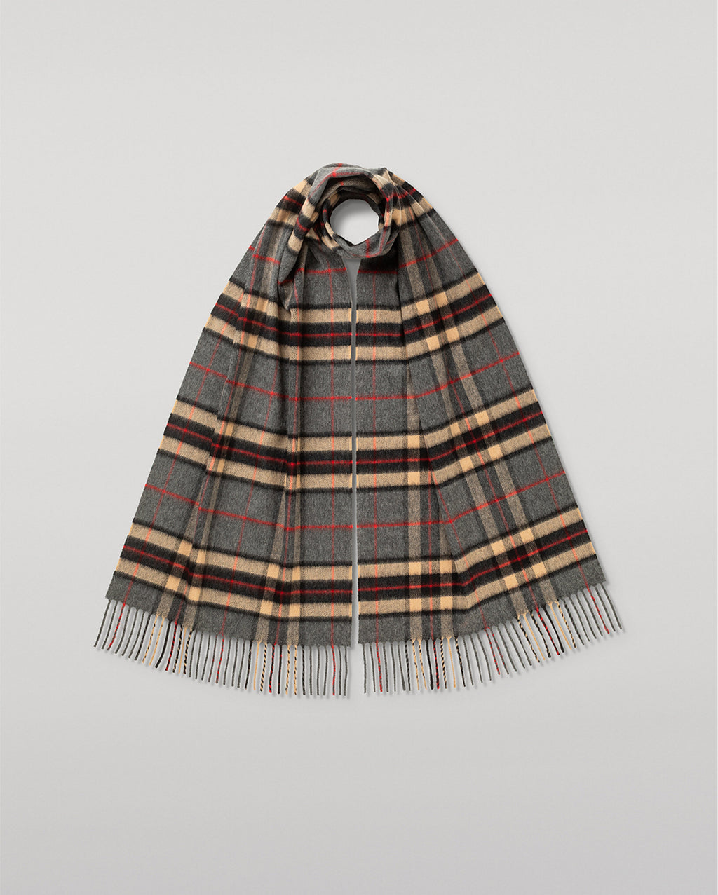 Johnstons of Elgin - Vintage Check Grey Merino Scarf