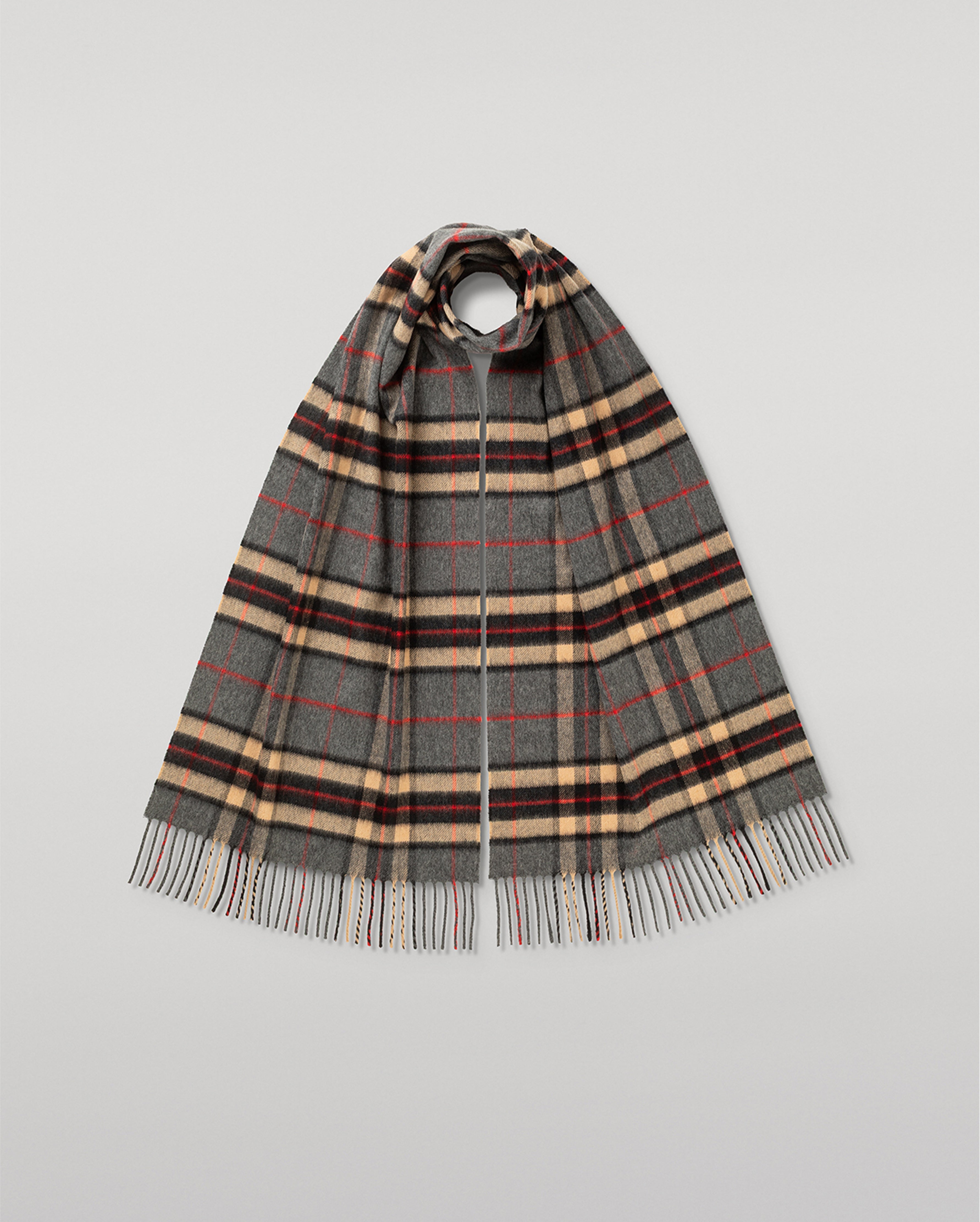 Johnstons of Elgin - Vintage Check Grey Merino Scarf