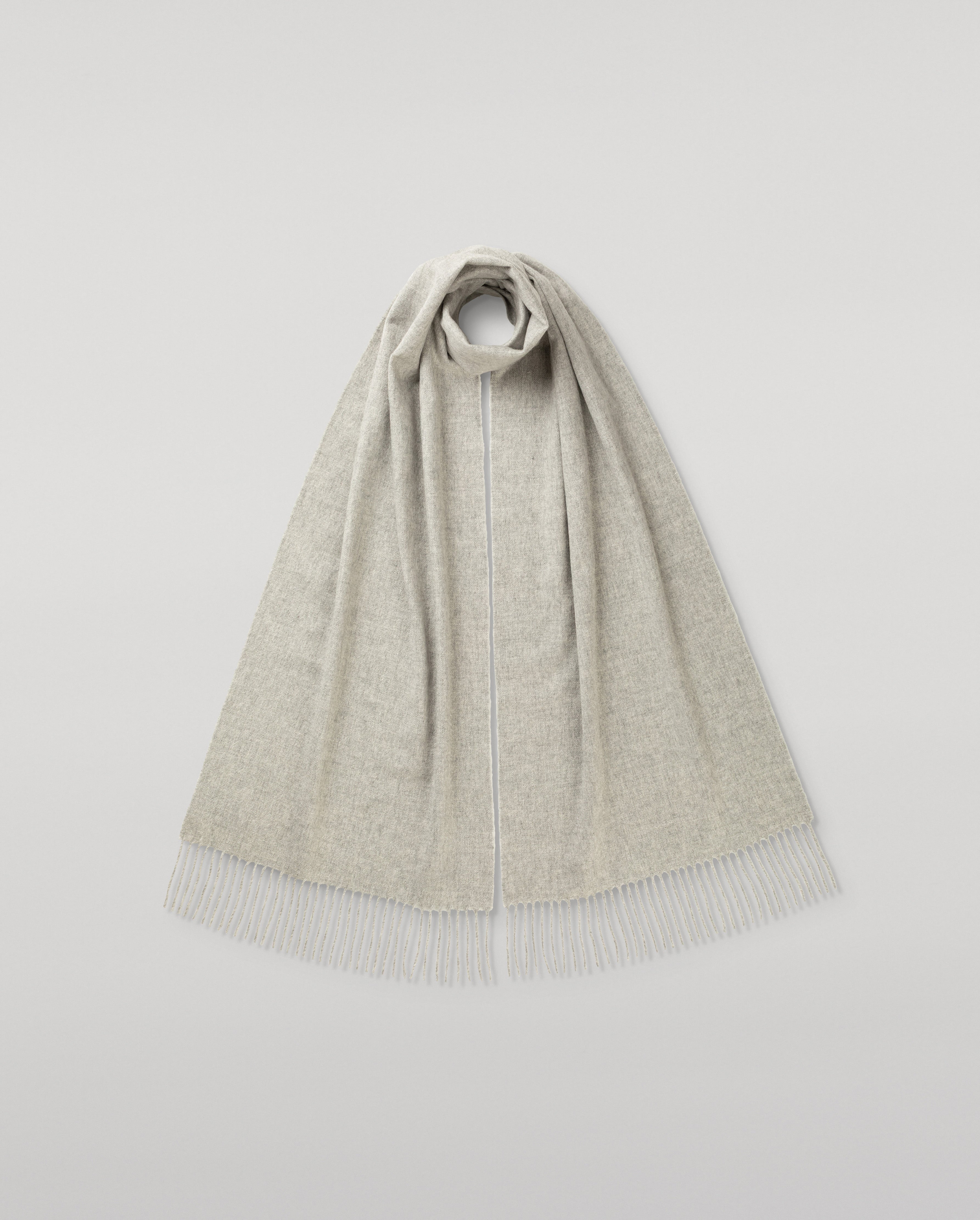 Johnstons of Elgin - Merino Wool Light Grey Scarf