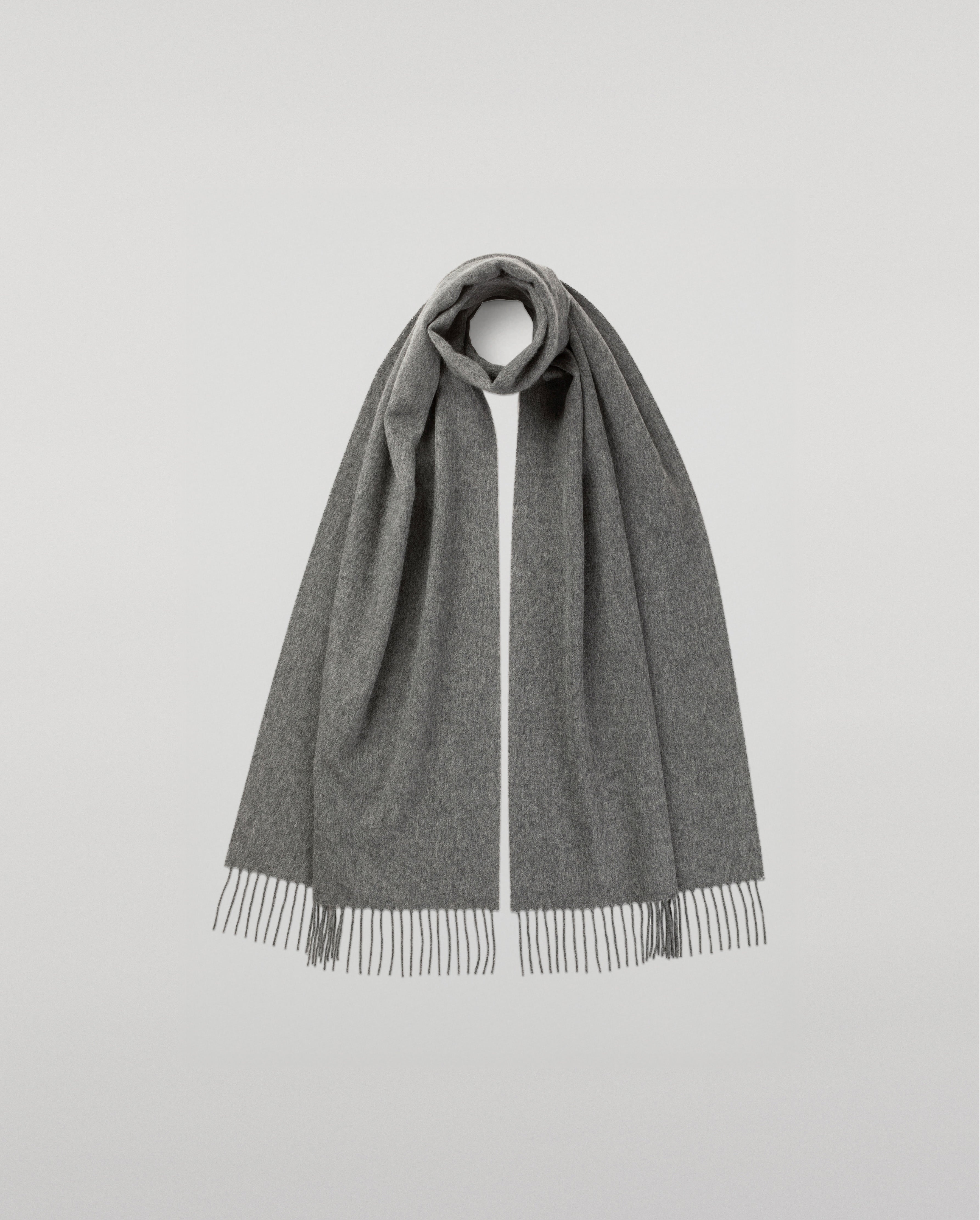 Johnstons of Elgin - Merino Wool Mid Grey Scarf