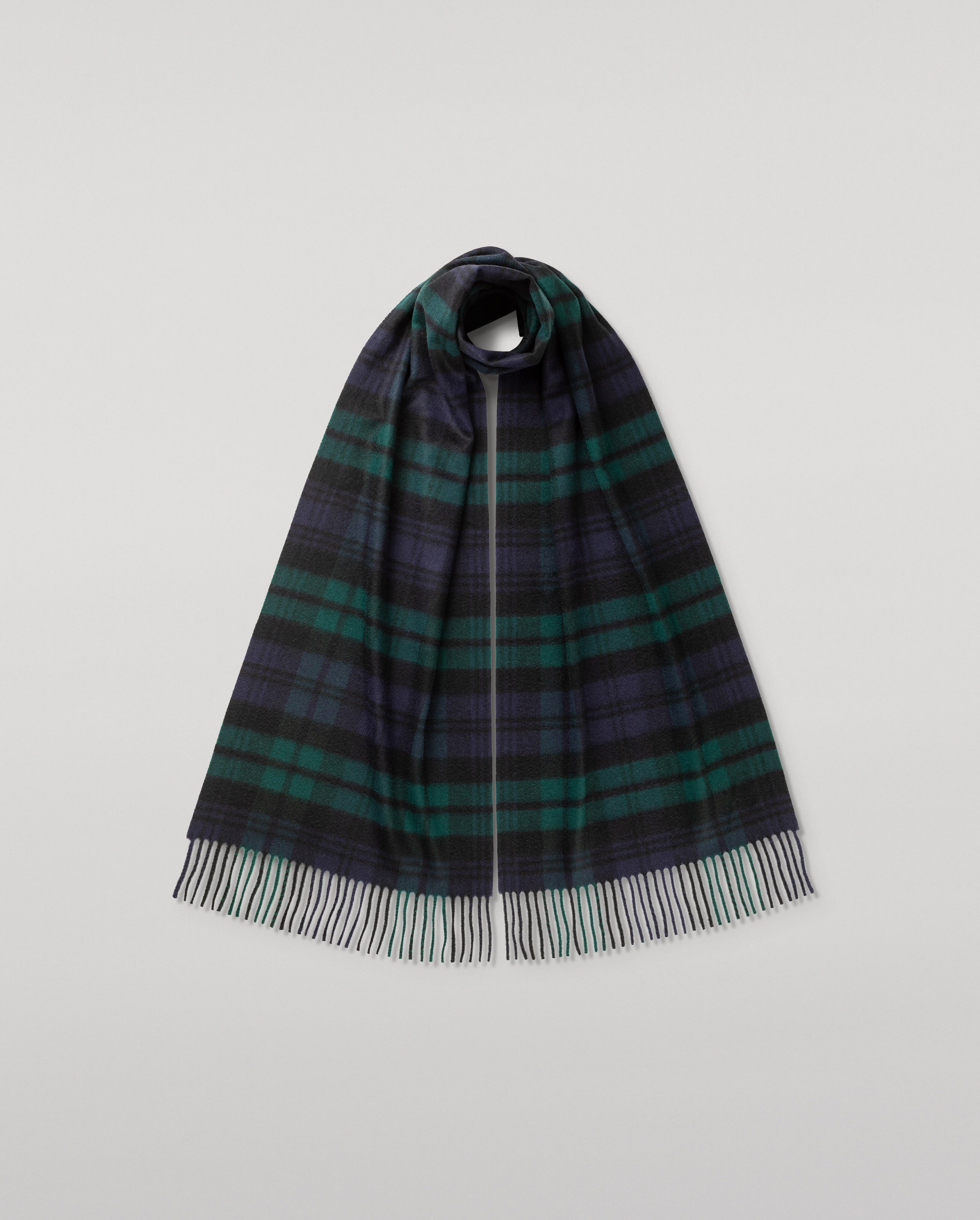 Johnstons of Elgin - Black Watch Tartan Merino Scarf