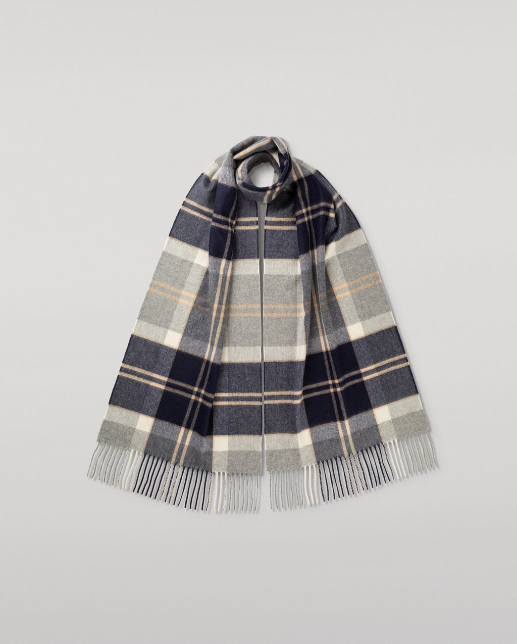 Johnstons of Elgin - Silver Bannockbane Tartan Merino Scarf