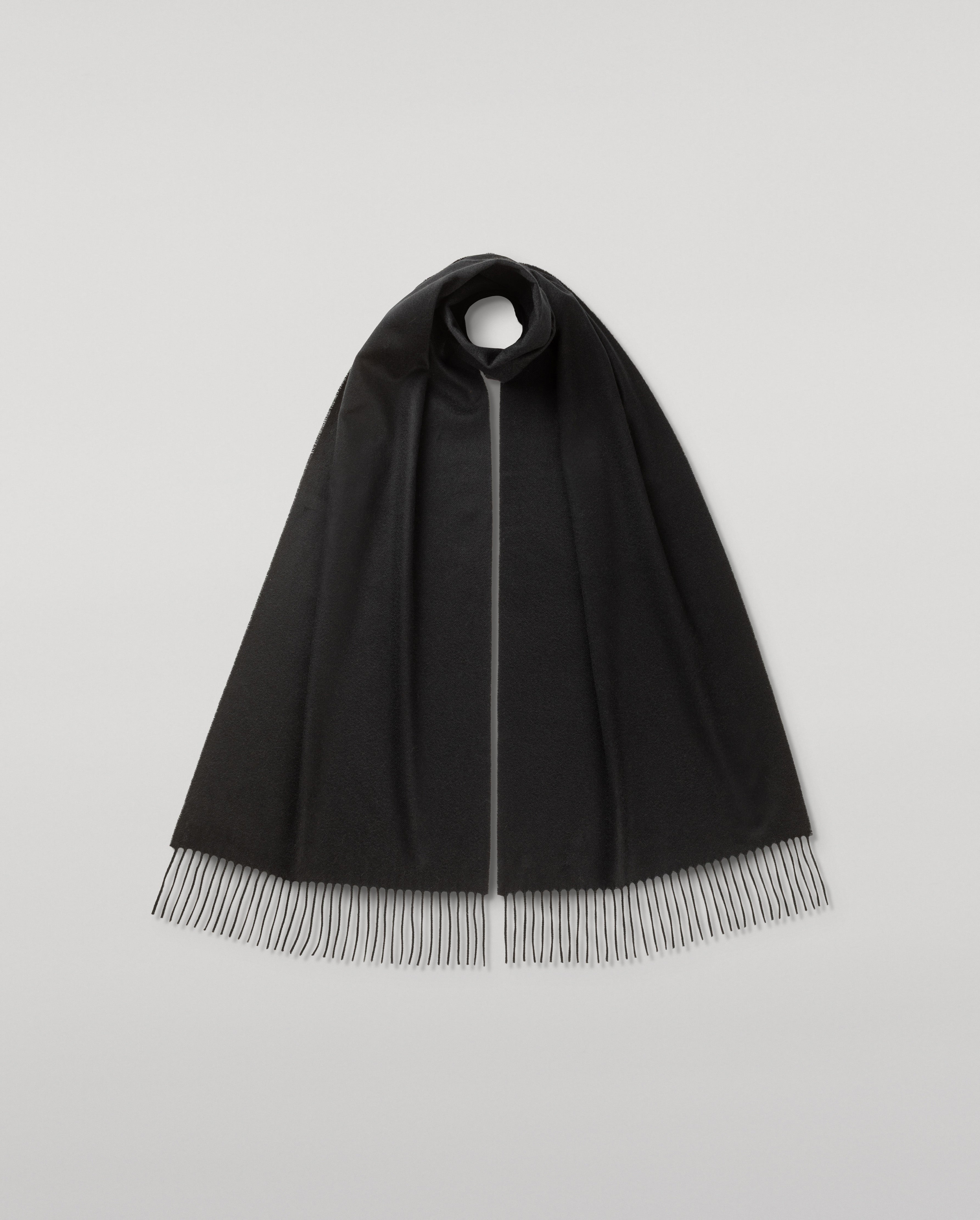 Johnstons of Elgin - Merino Wool Black Scarf