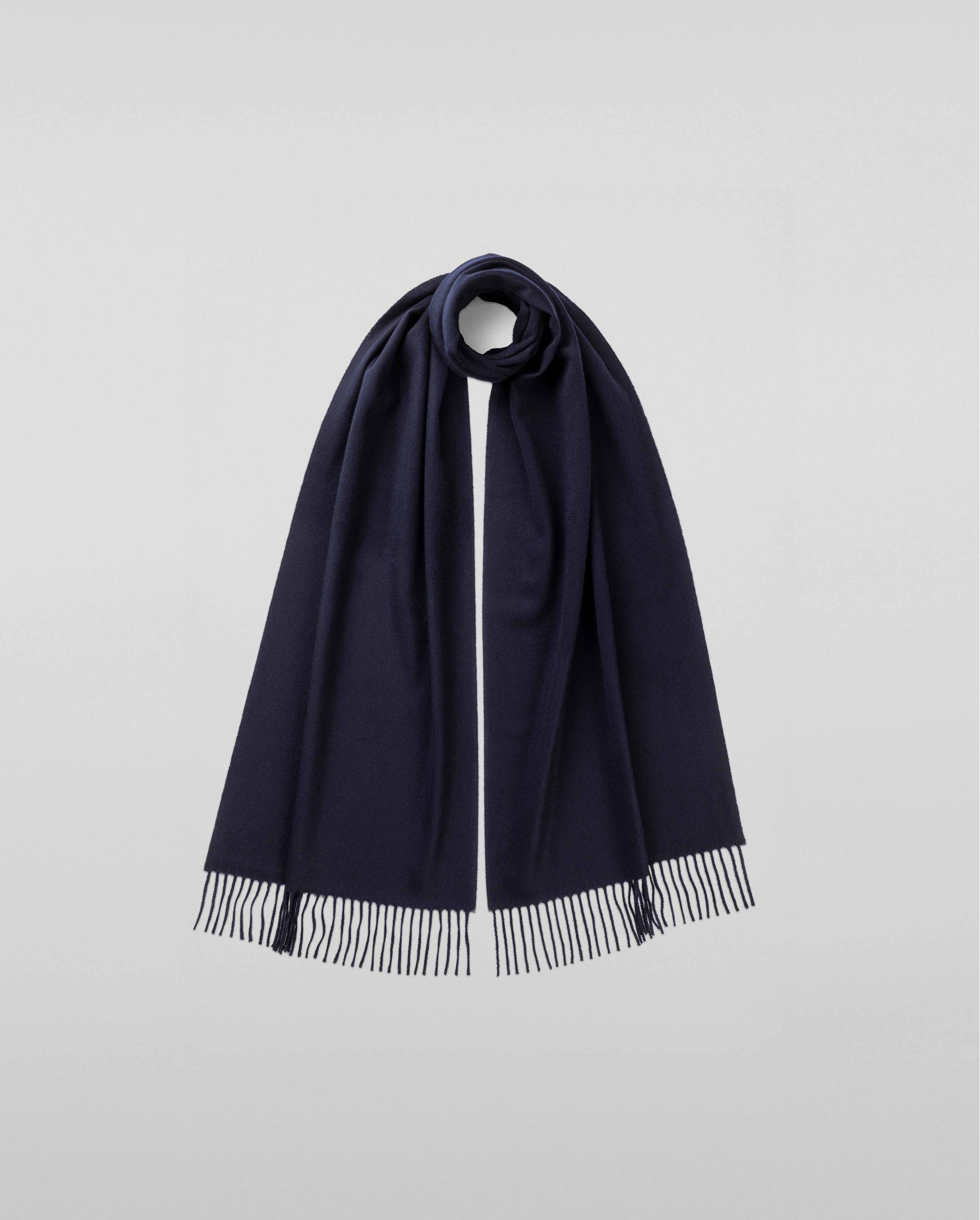 Johnstons of Elgin - Merino Wool Dark Navy Scarf