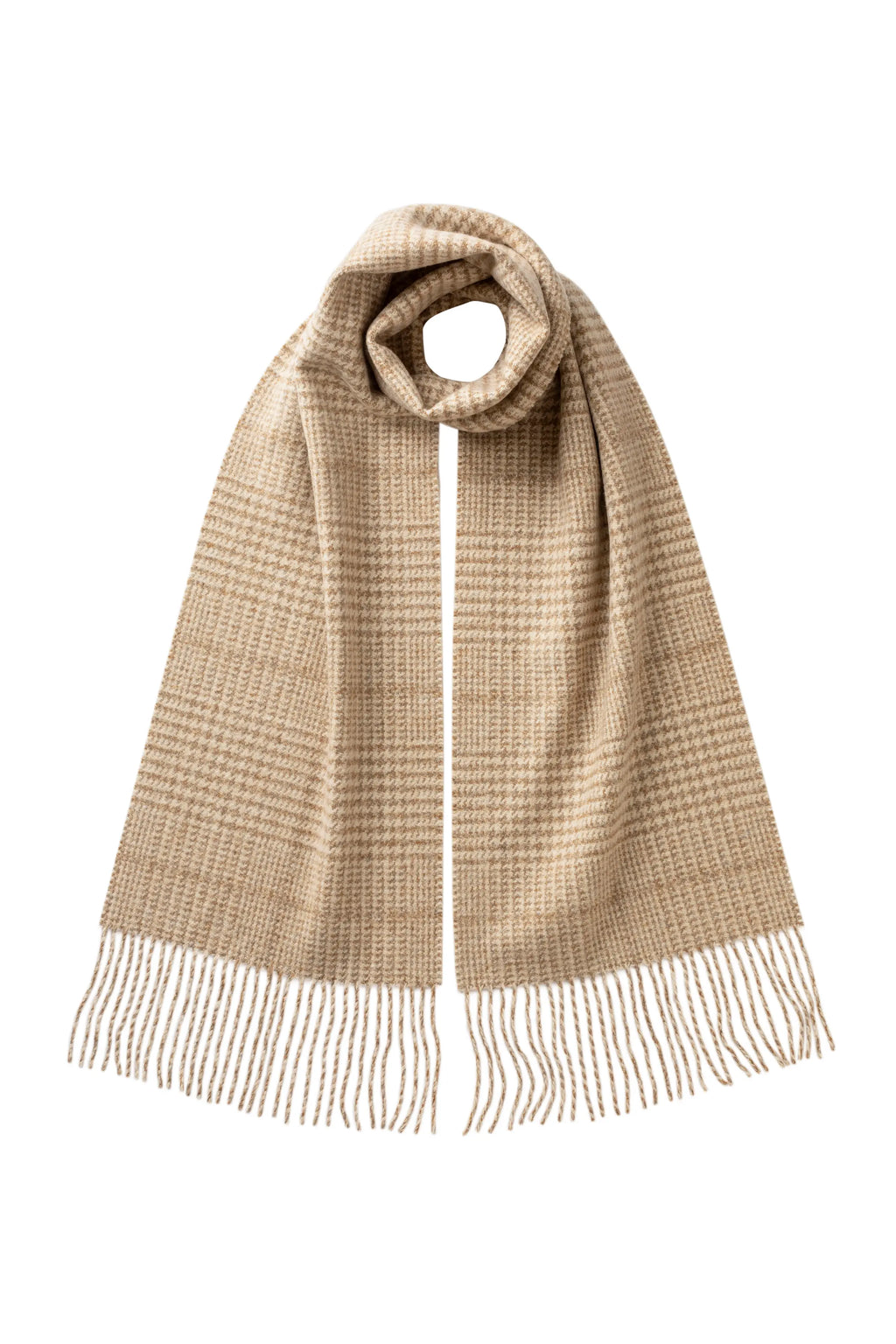 Johnstons of Elgin - Tweed Glen Check Natural Scarf