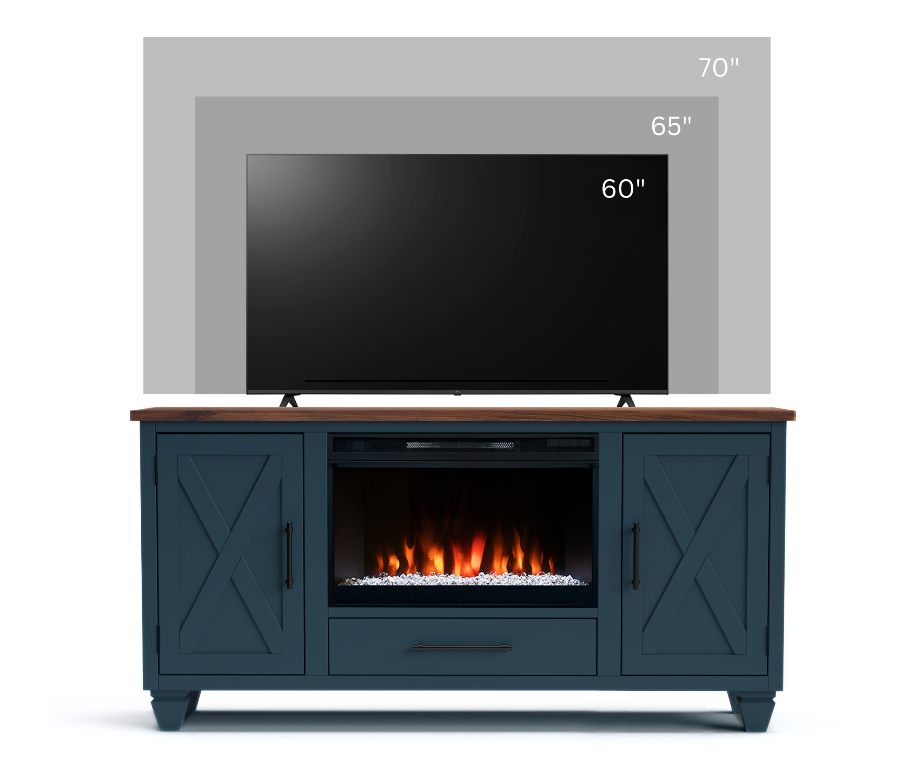 Real Cozy - 64" Liberty Fireplace TV Stand