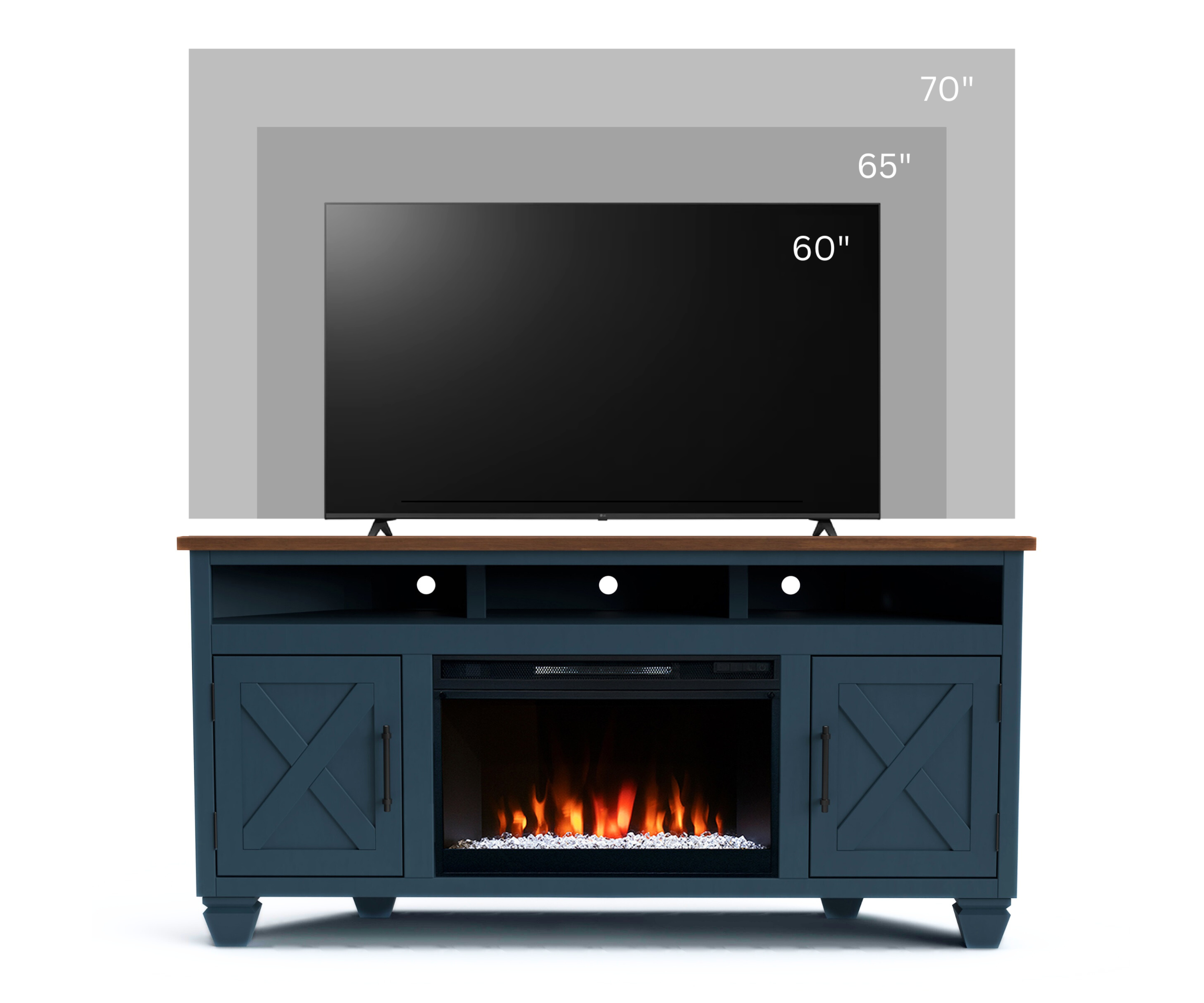 Real Cozy - 64" Liberty Corner Fireplace TV Stand