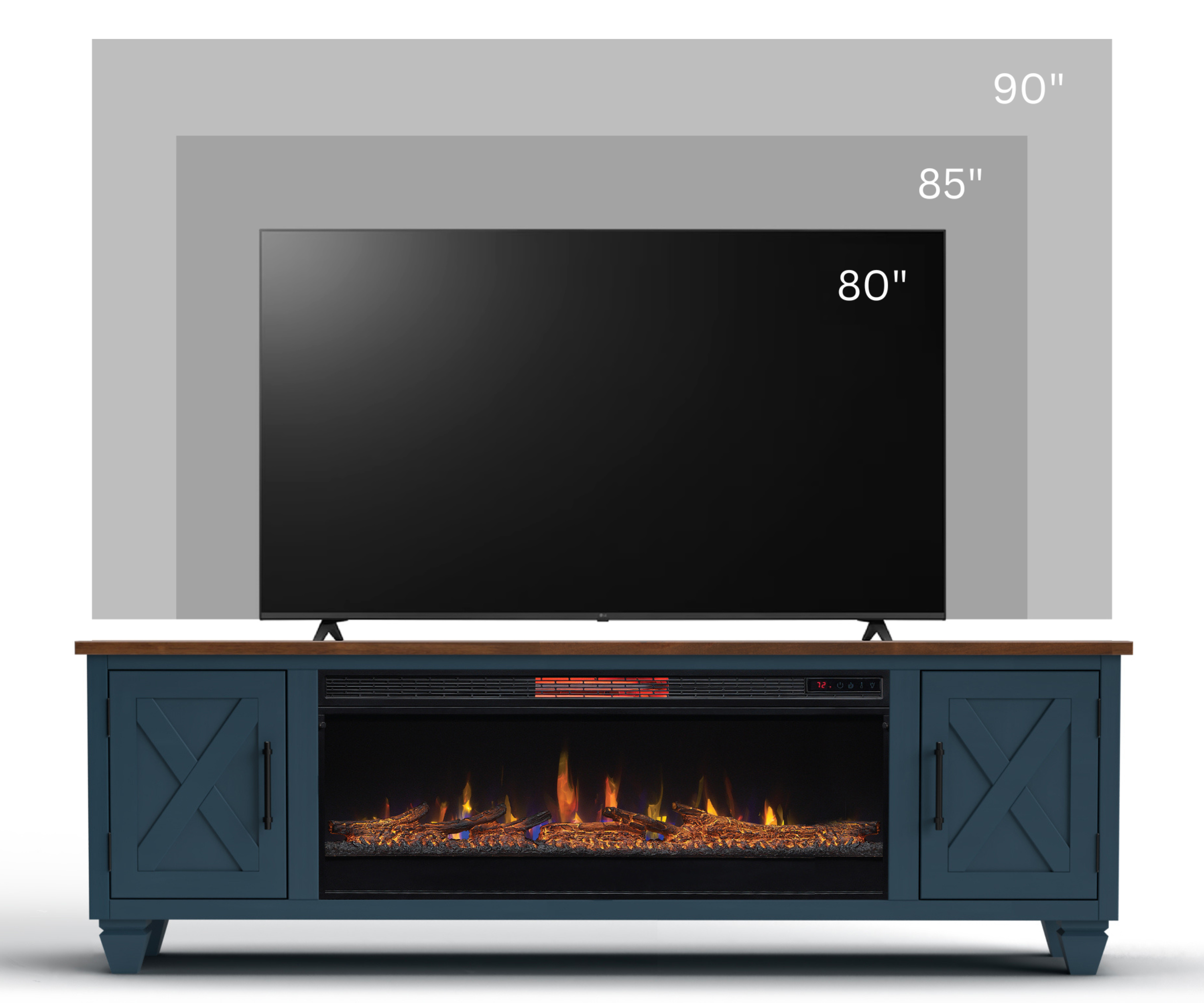 Real Cozy - 78" Liberty Fireplace TV Stand