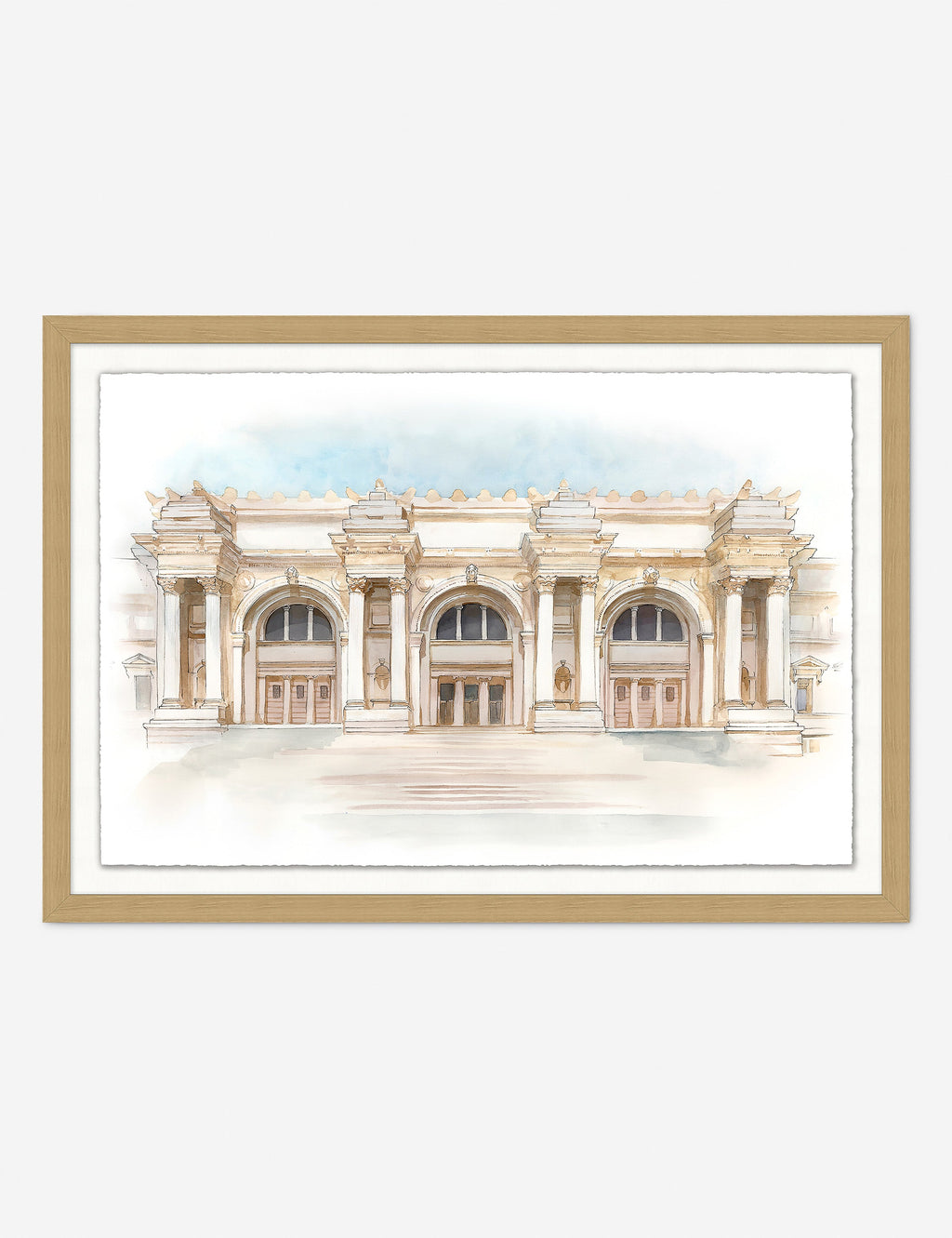 Lulu and Georgia - Watercolor of The Met Museum Wall Art