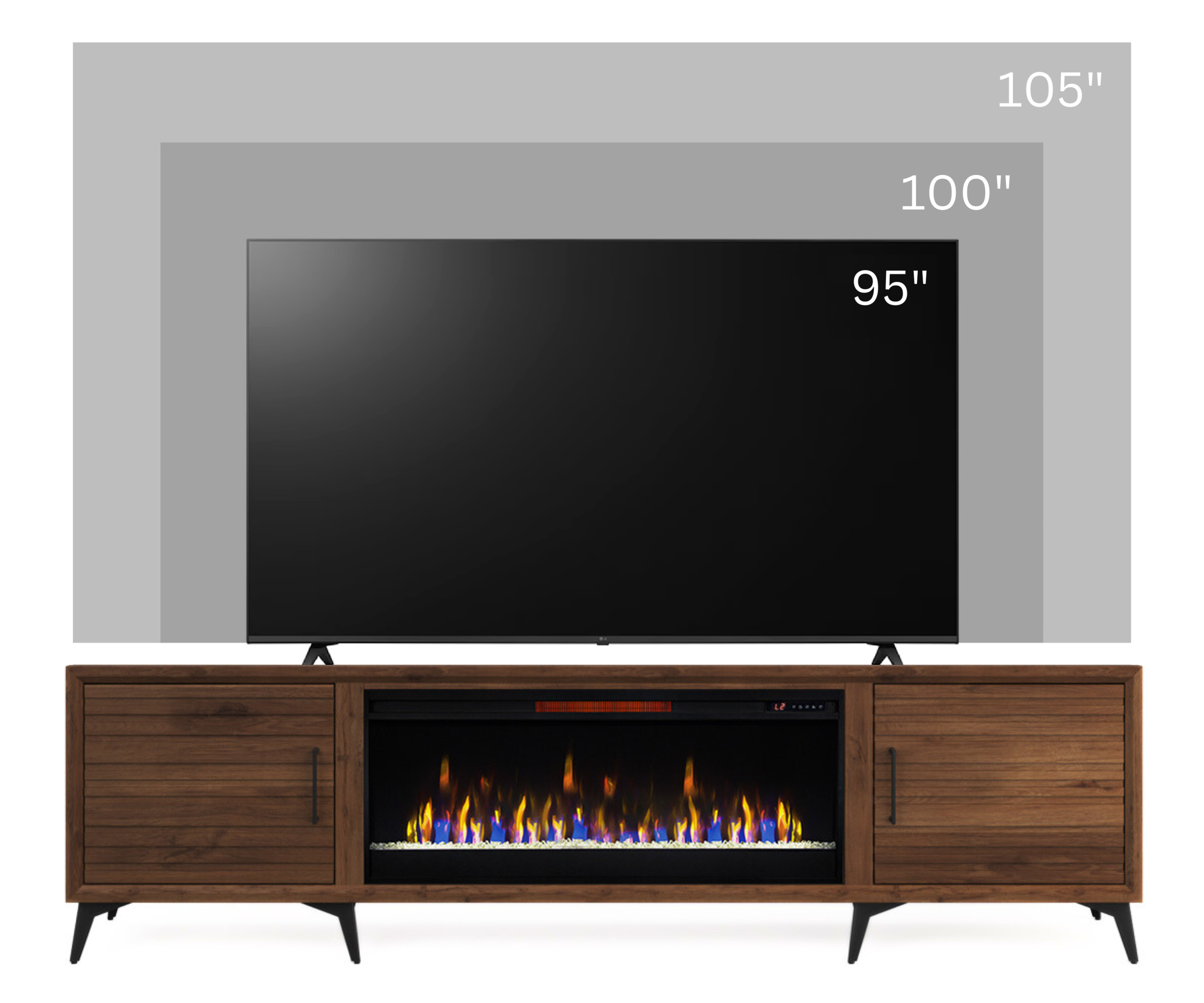Real Cozy - 95" Malibu Fireplace TV Stand