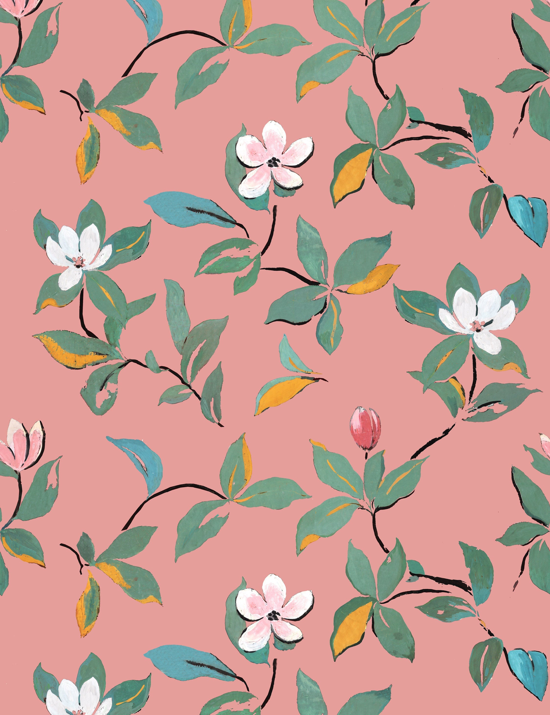 Lulu and Georgia - Magnolias Wallpaper by Paule Marrot