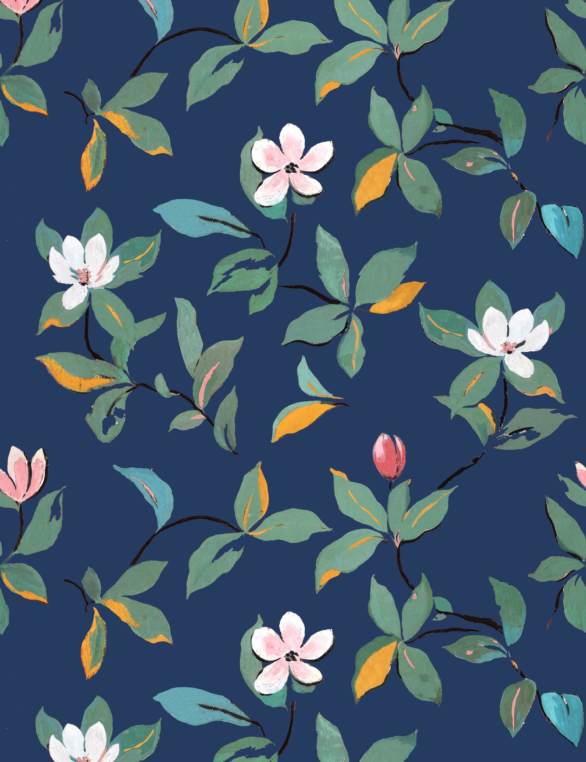 Lulu and Georgia - Magnolias Wallpaper by Paule Marrot