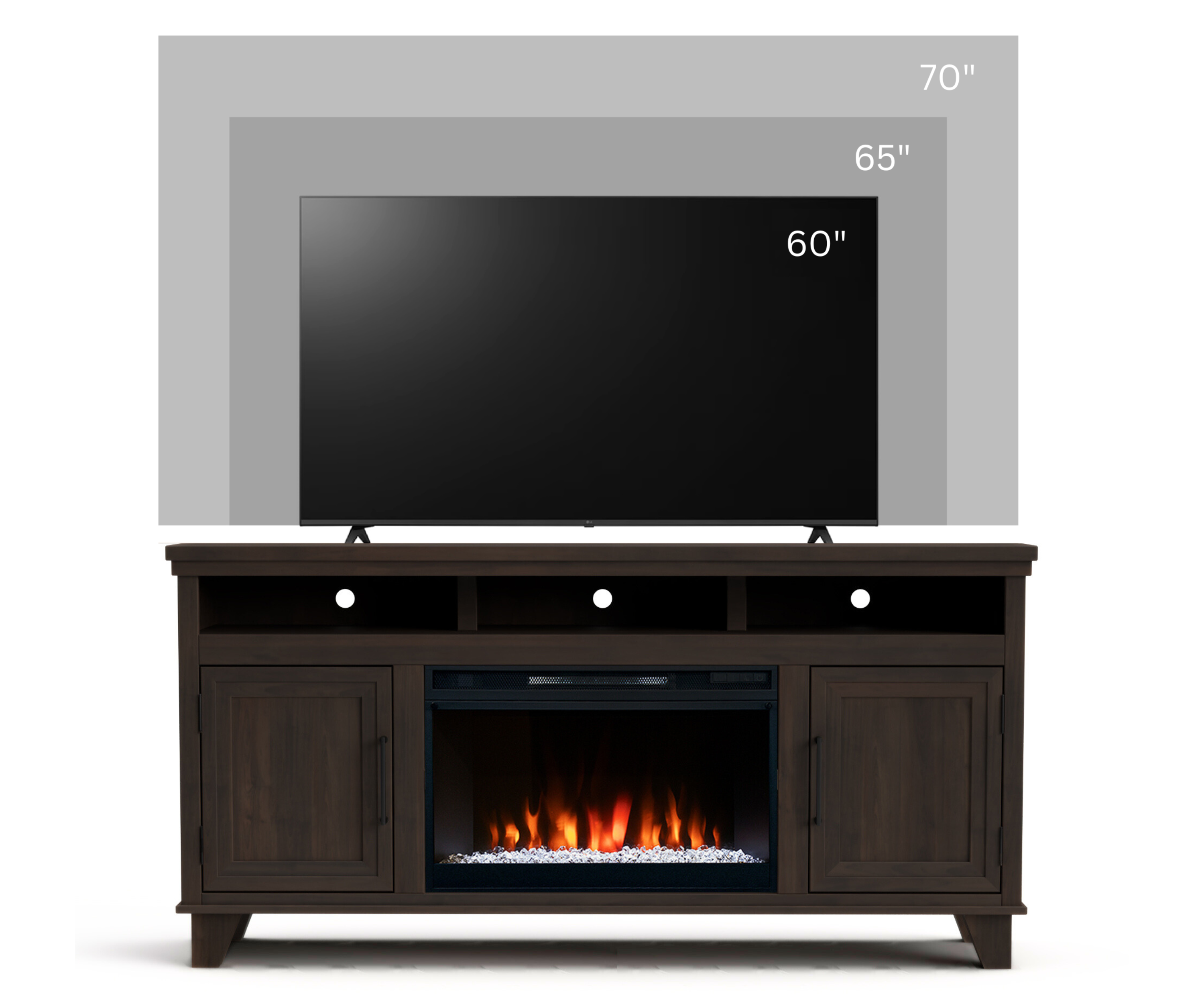 Real Cozy - 64" Sonoma Fireplace TV Stand