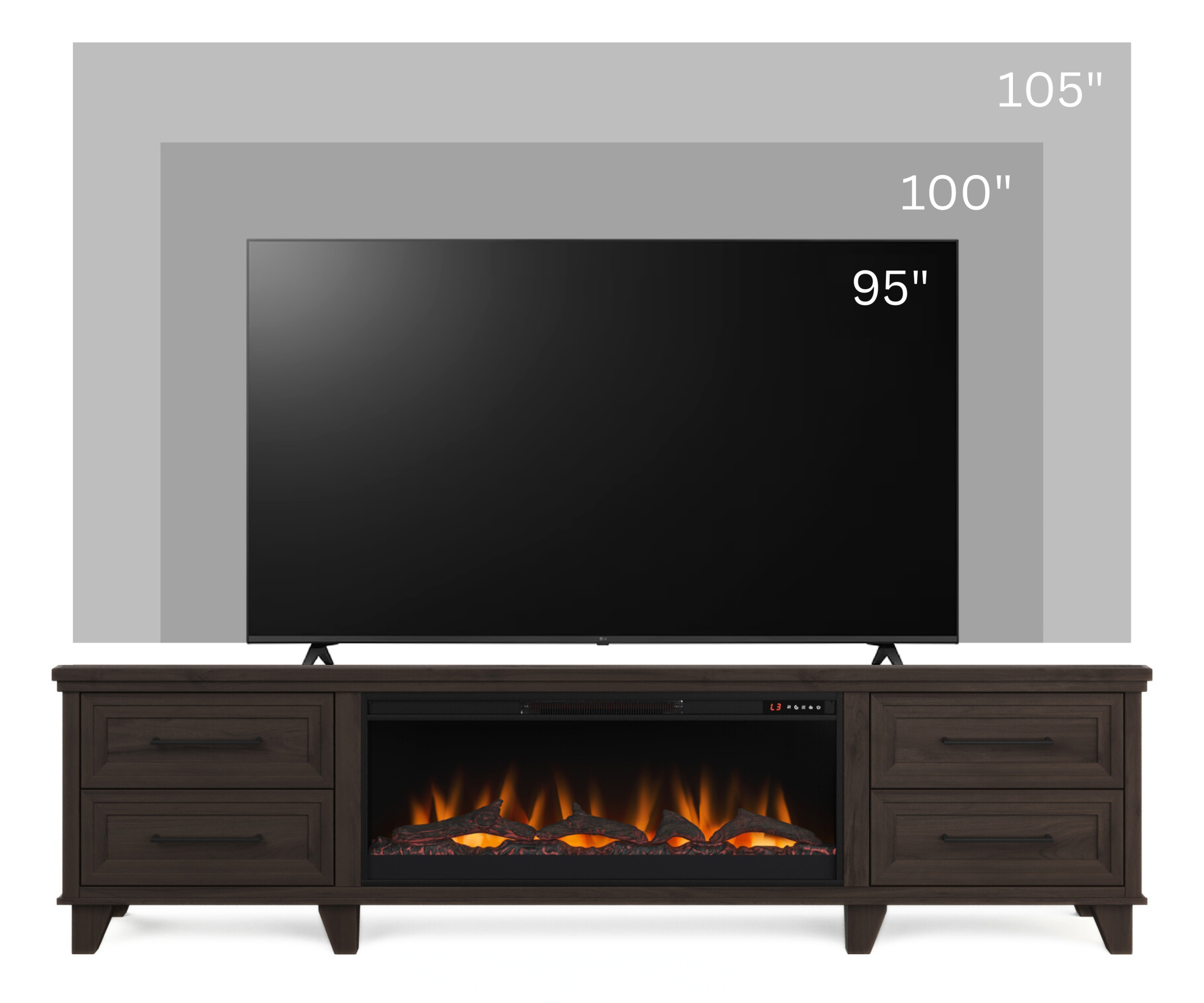 Real Cozy - 95" Sonoma Fireplace TV Stand