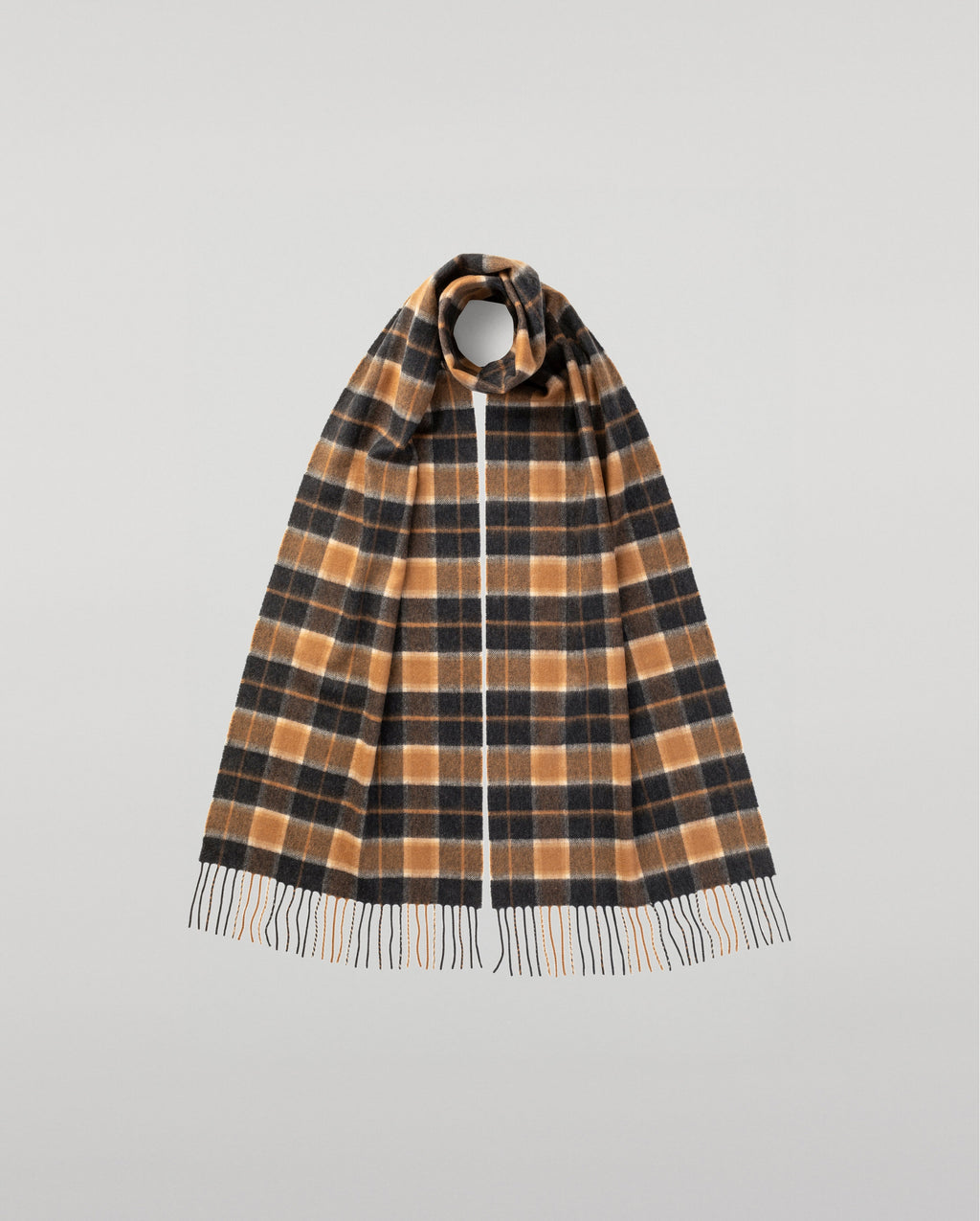 Johnstons of Elgin - Windowpane Check Cashmere & Vicuña Scarf