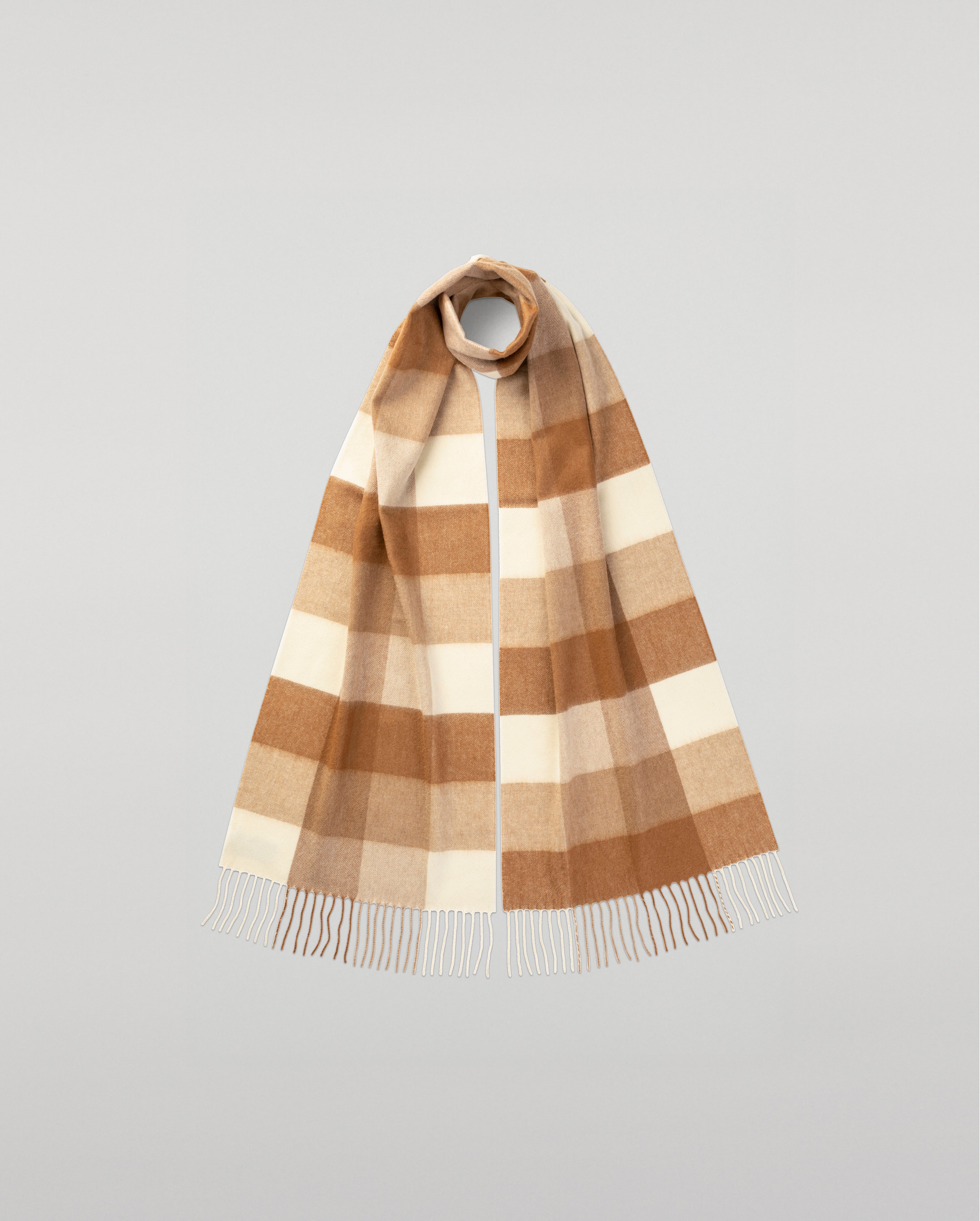Johnstons of Elgin - Block Check Cashmere & Vicuña Scarf