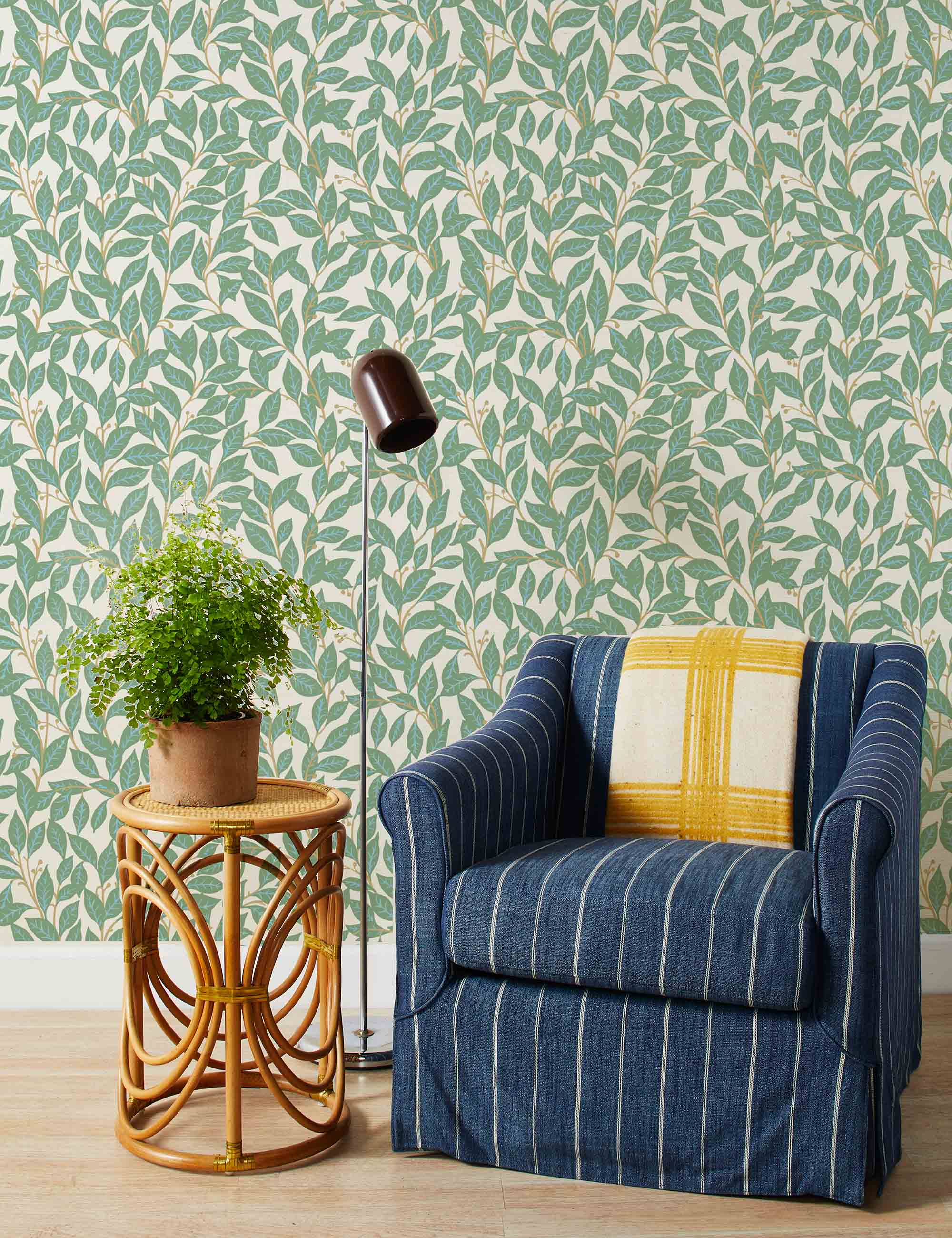 Lulu and Georgia - Orchard Leaves Grasscloth Wallpaper by Wallshoppe