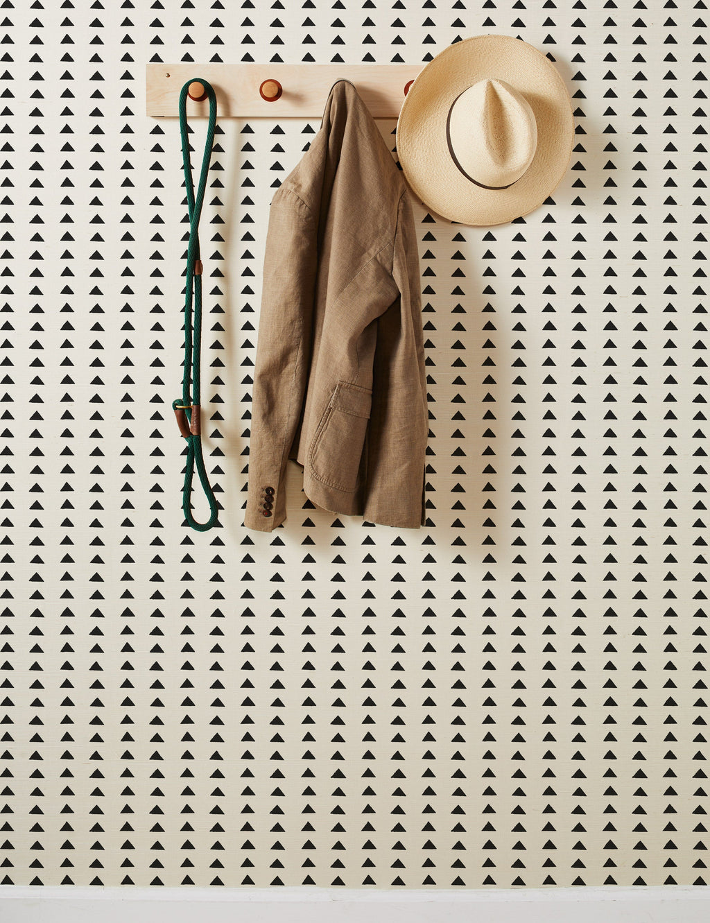 Lulu and Georgia - Triangles Grasscloth Wallpaper By Nathan Turner