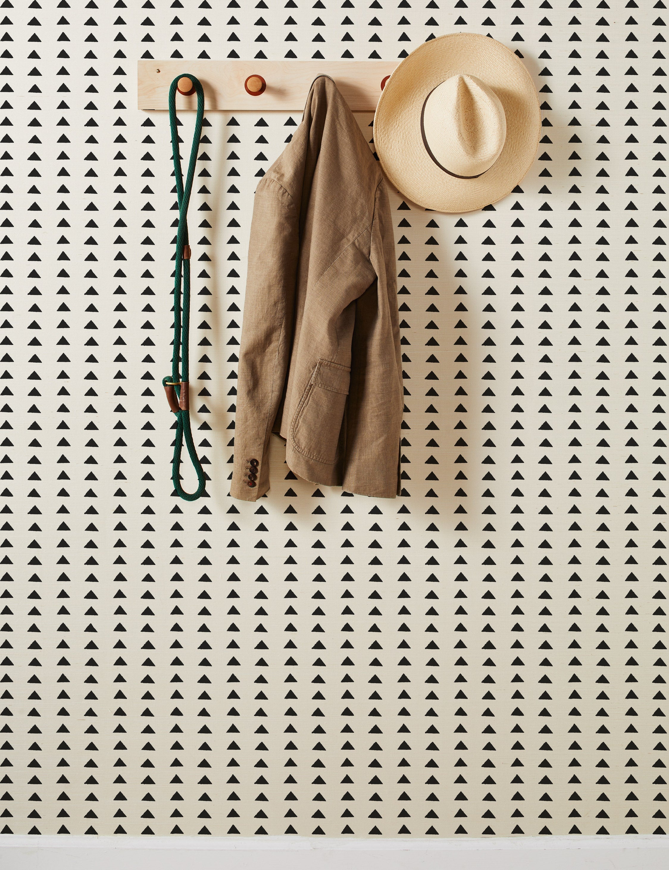 Lulu and Georgia - Triangles Grasscloth Wallpaper By Nathan Turner