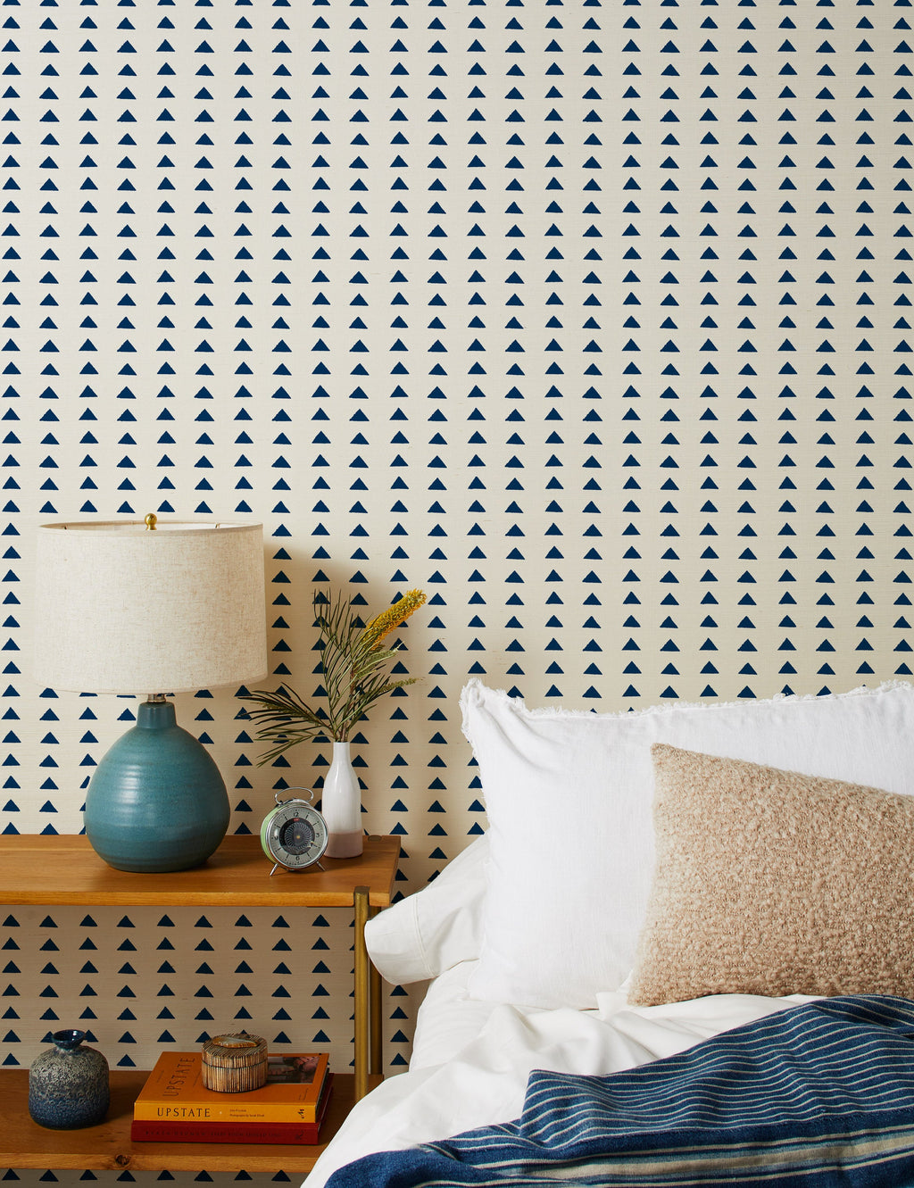 Lulu and Georgia - Triangles Grasscloth Wallpaper By Nathan Turner