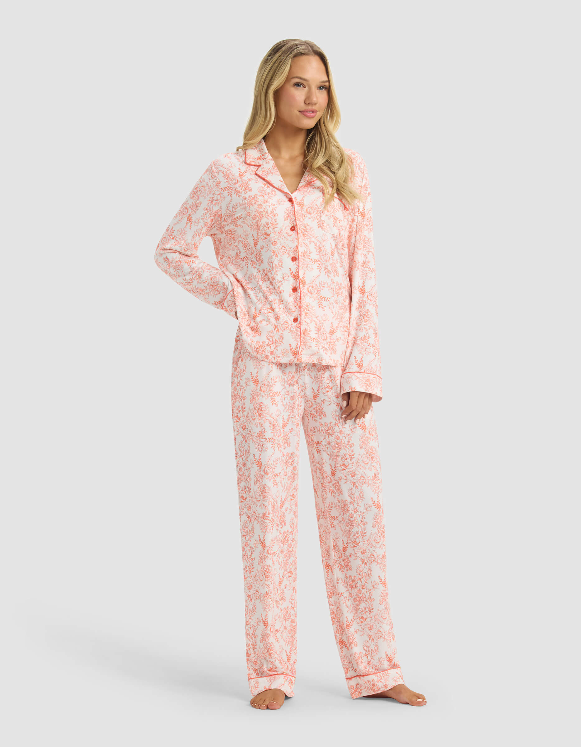 Cozy Earth - Women's Bamboo Stretch - Knit Long Sleeve Pajama Set