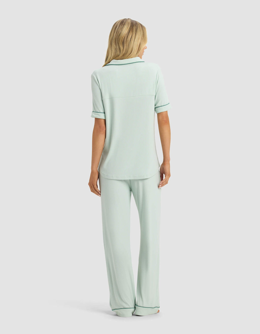 Cozy Earth - Women's Rib - Knit Classic Short Sleeve & Pant Pajama Set