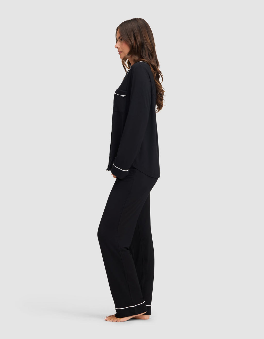 Cozy Earth - Women's Bamboo Stretch - Knit Long Sleeve Pajama Set TALL