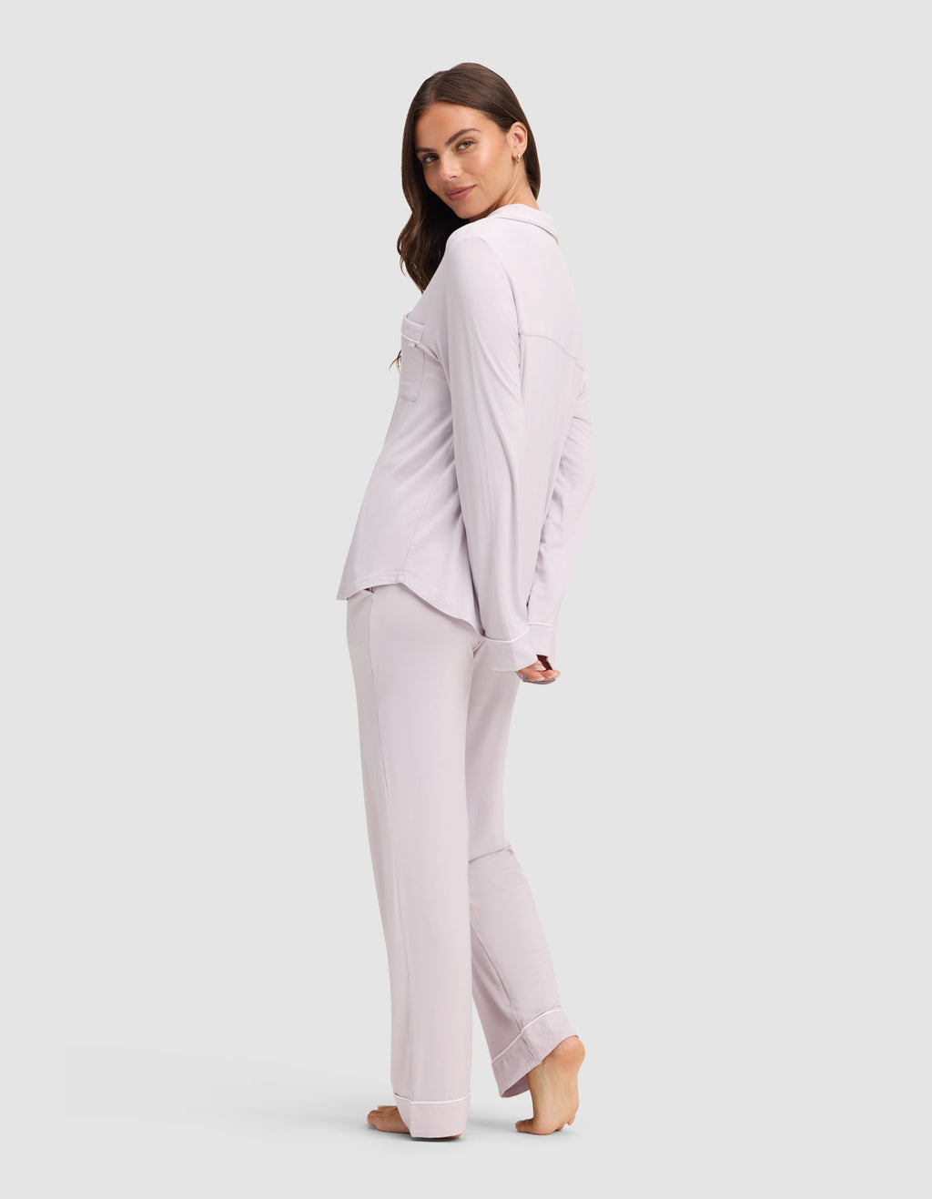 Cozy Earth - Women's Bamboo Stretch - Knit Long Sleeve Pajama Set