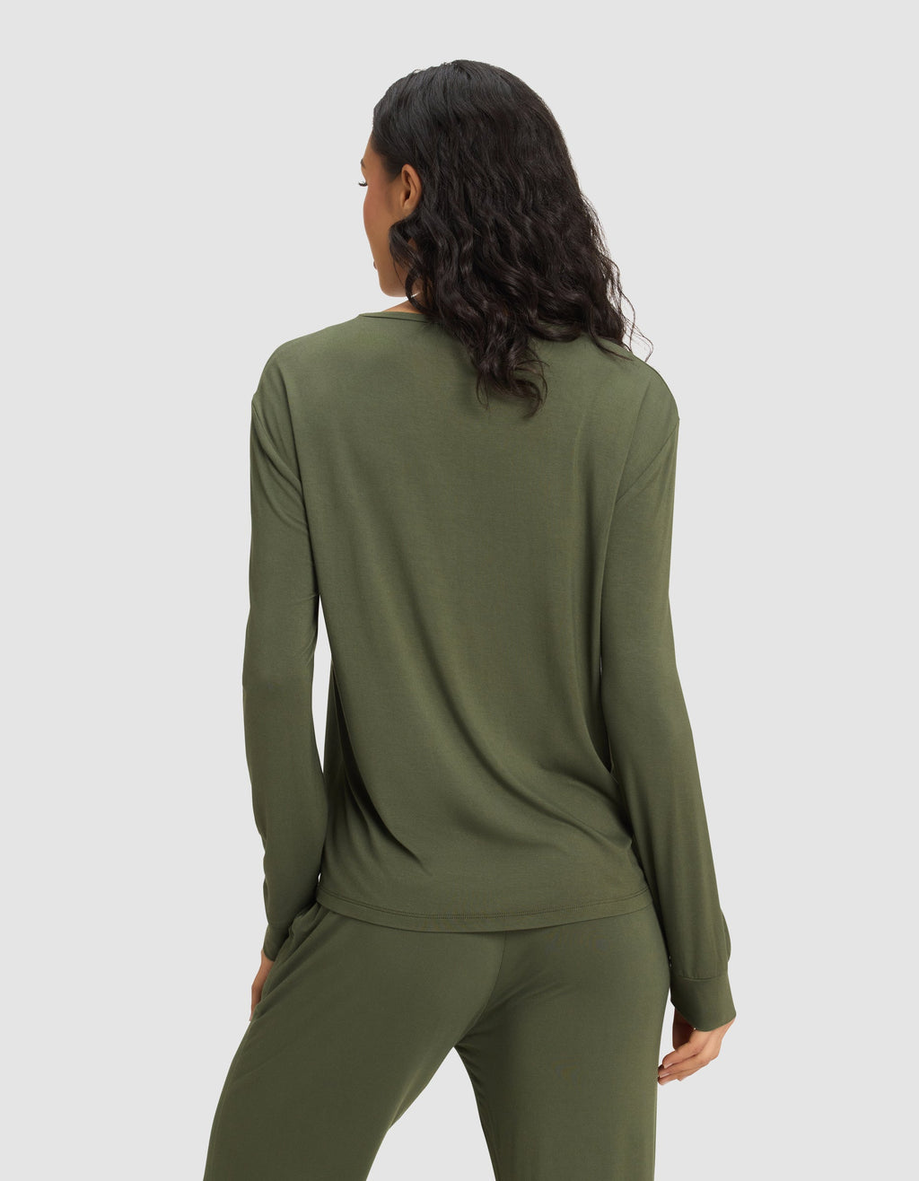 Cozy Earth - Women's Bamboo Stretch - Knit Long Sleeve Lounge Tee & Pant Set