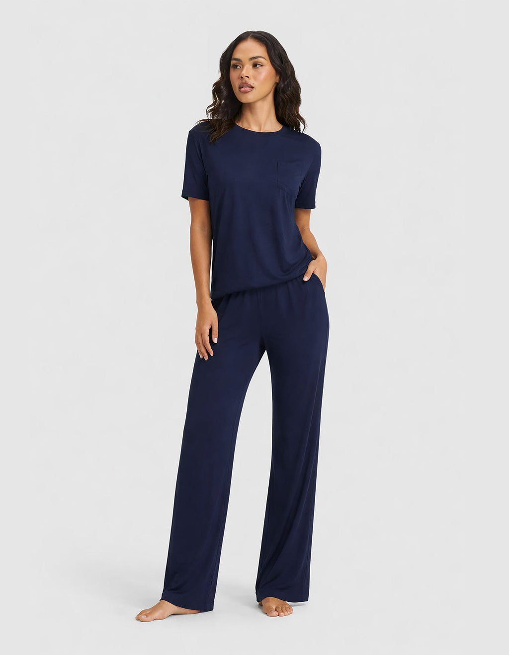 Cozy Earth - Women's Bamboo Stretch - Knit Lounge Tee & Pants Set