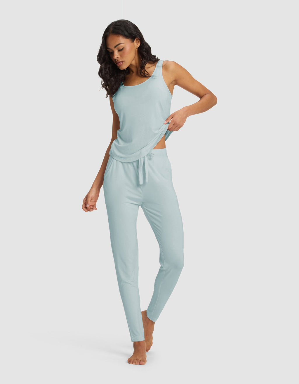 Cozy Earth - Women's Bamboo Stretch - Knit Tank & Tapered Pant Set