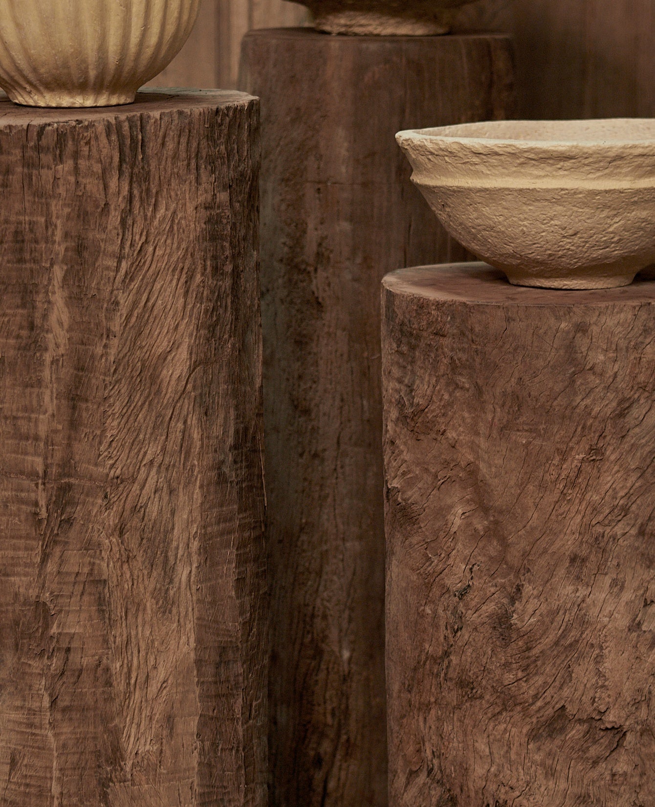 Olive Ateliers - Wood Pedestal - Round Assorted