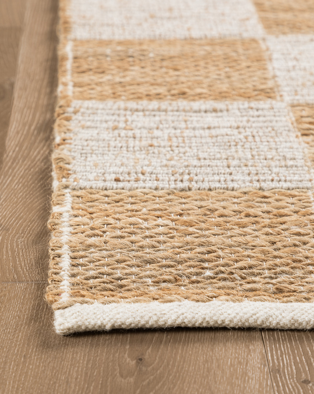 McGee & Co - Wool & Jute Handwoven Checkered Rug