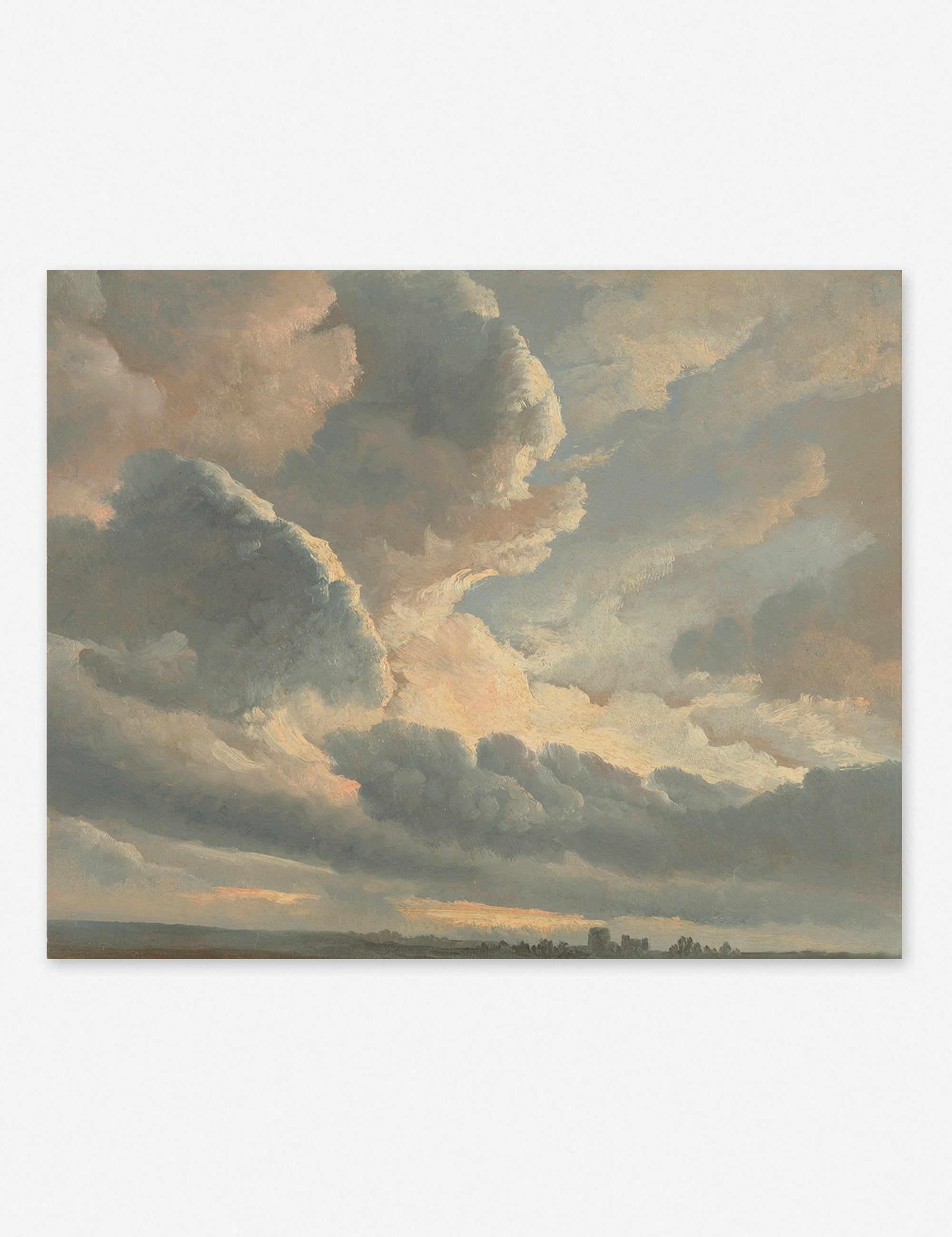 Lulu and Georgia - Study of Clouds with a Sunset near Rome Wall Art by Simon Alexandre Clement Denis