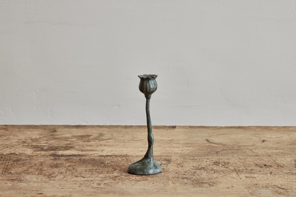 Nicky Kehoe - Bronze Poppy Candlestick 9"