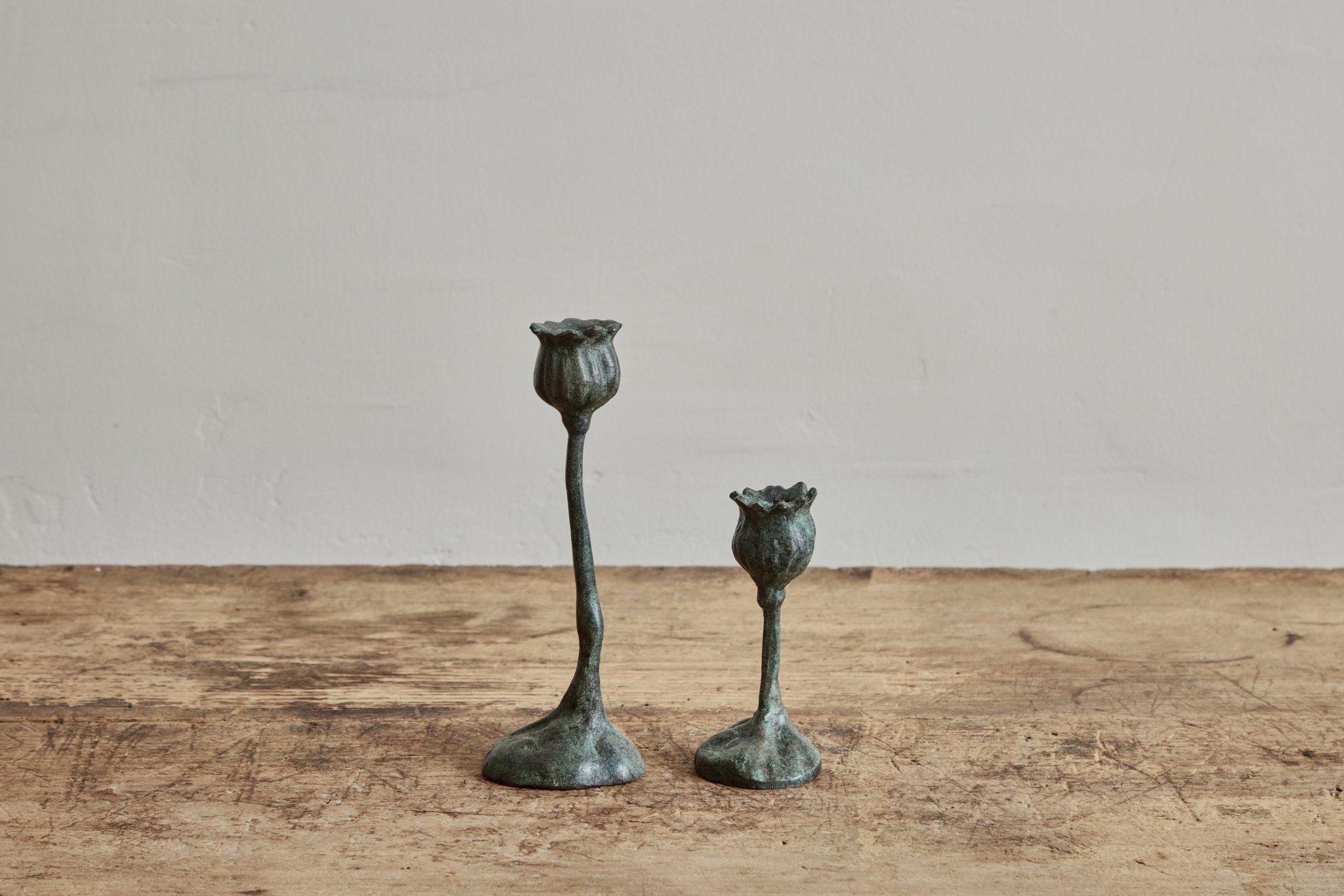 Nicky Kehoe - Bronze Poppy Candlestick 9"