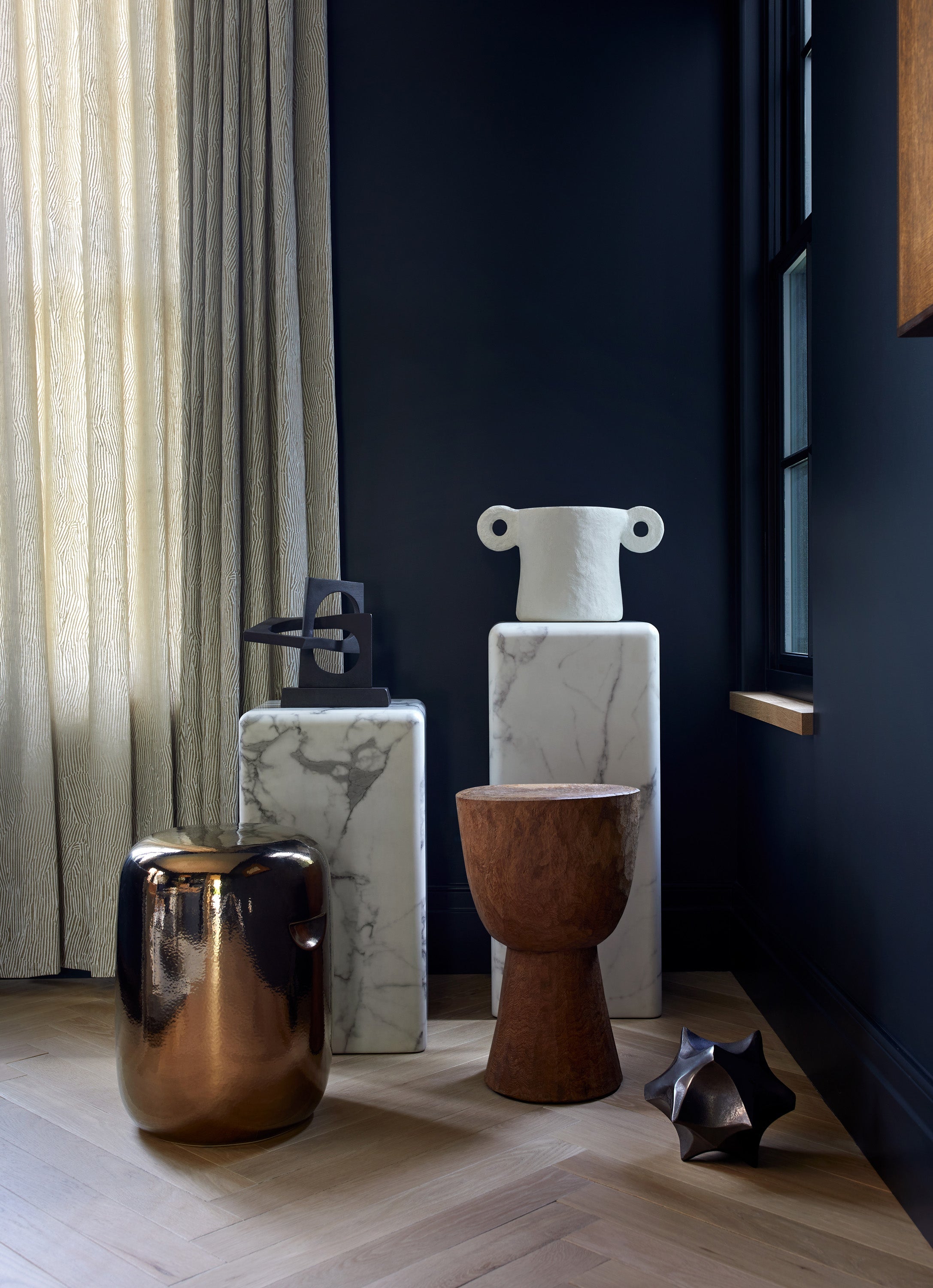 Jayson Home - Carved Drum Stool