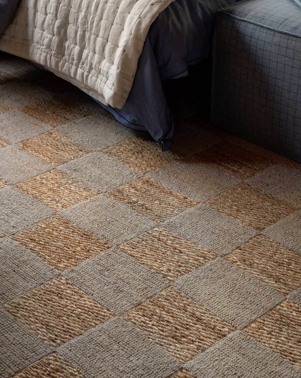 McGee & Co - Wool & Jute Handwoven Checkered Rug