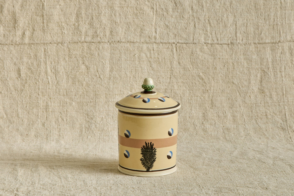 Nicky Kehoe - Small Mochaware Canister in Yellow Dendritic