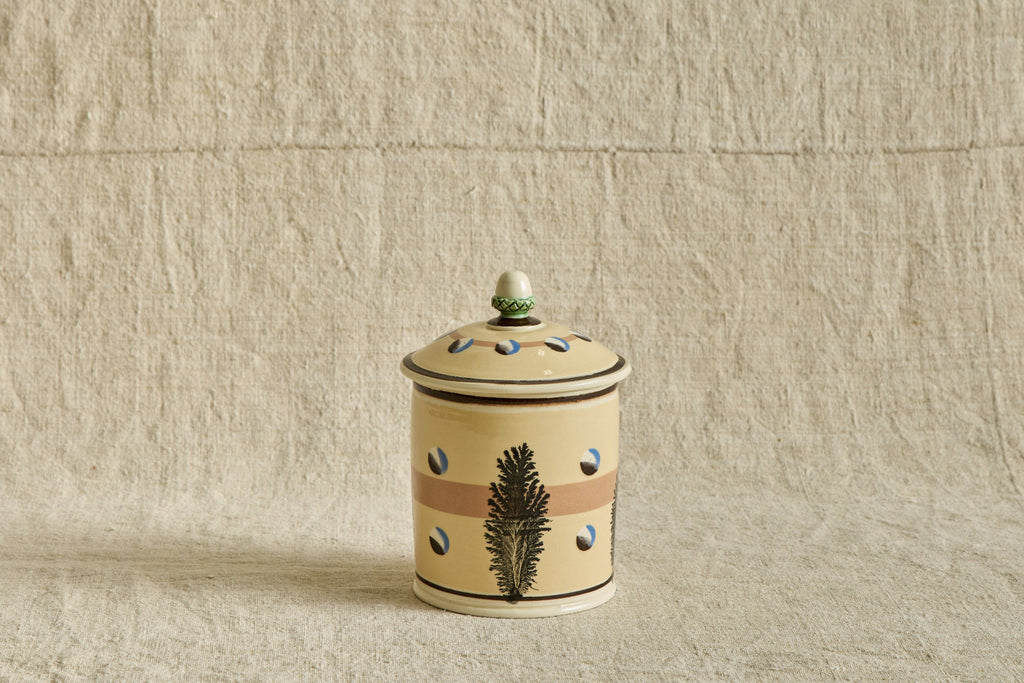 Nicky Kehoe - Small Mochaware Canister in Yellow Dendritic