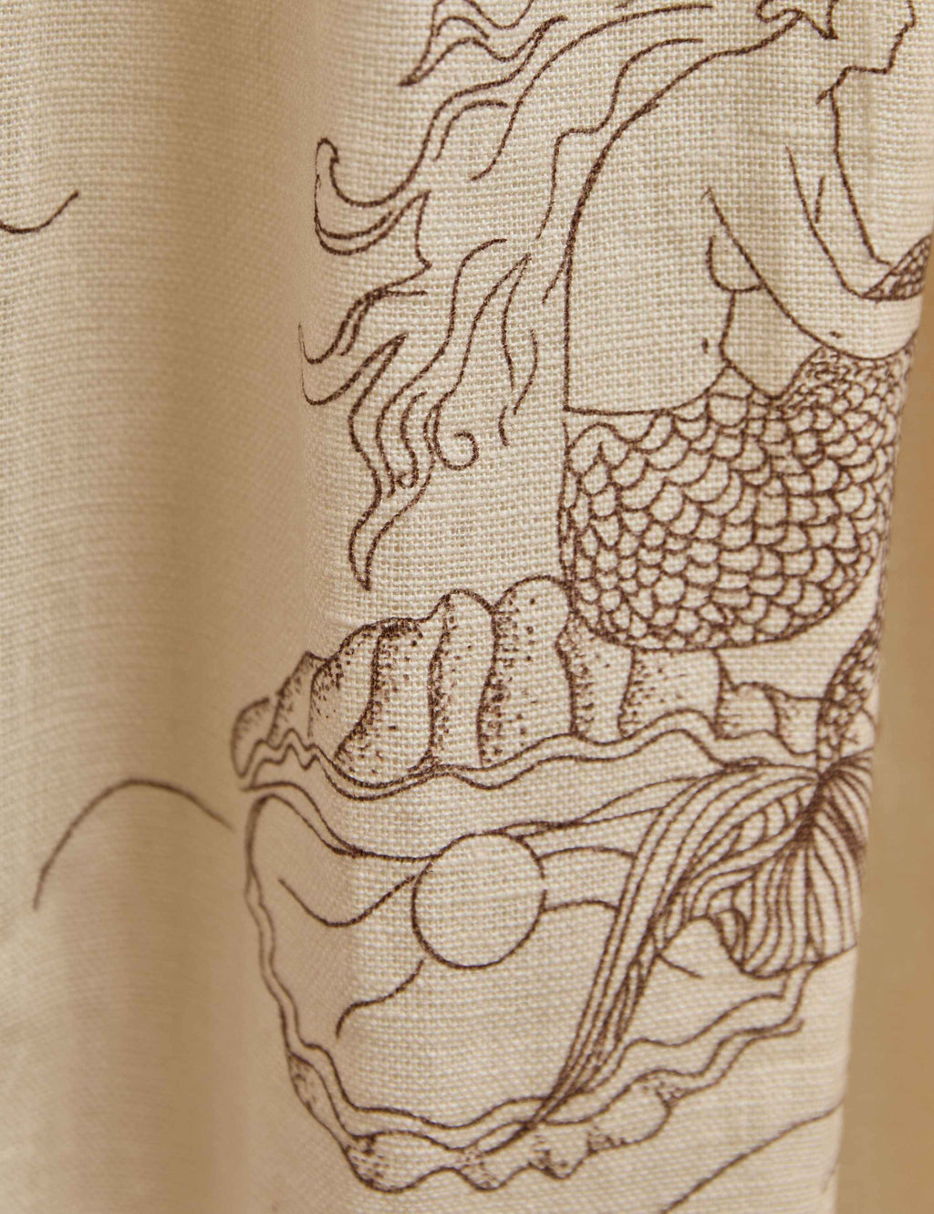 Lulu and Georgia - Mermaid Toile Linen Curtain Panel by Sarah Sherman Samuel