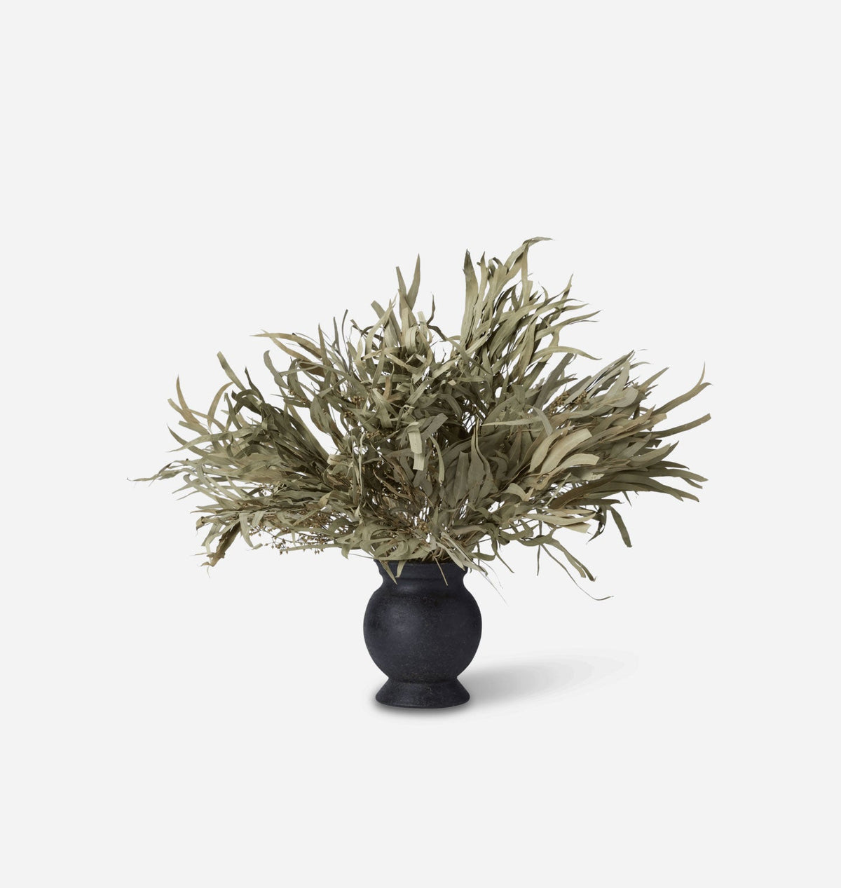 Amber Interiors - Dried Eucalyptus Bundle in Small Barro Vase